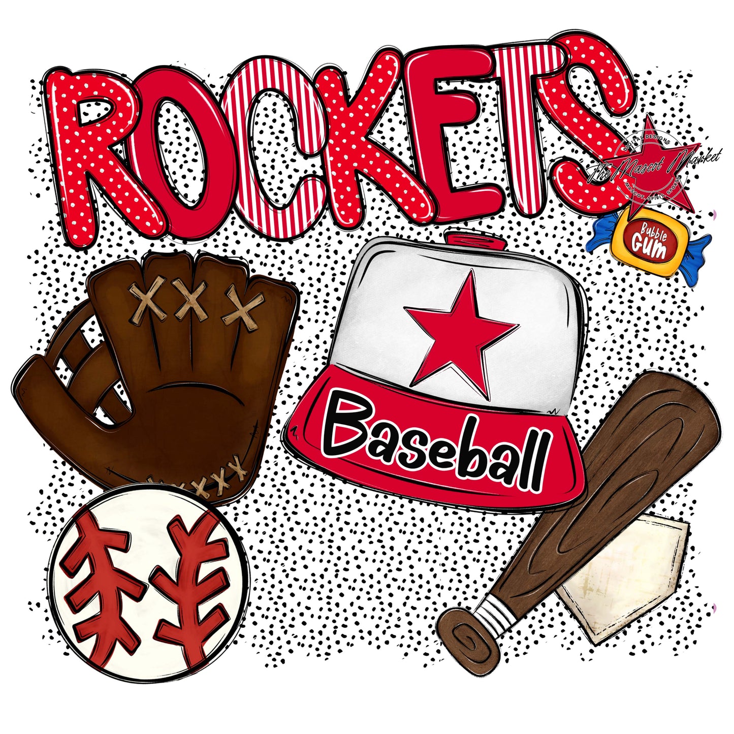 Rockets Baseball Spirit-Red