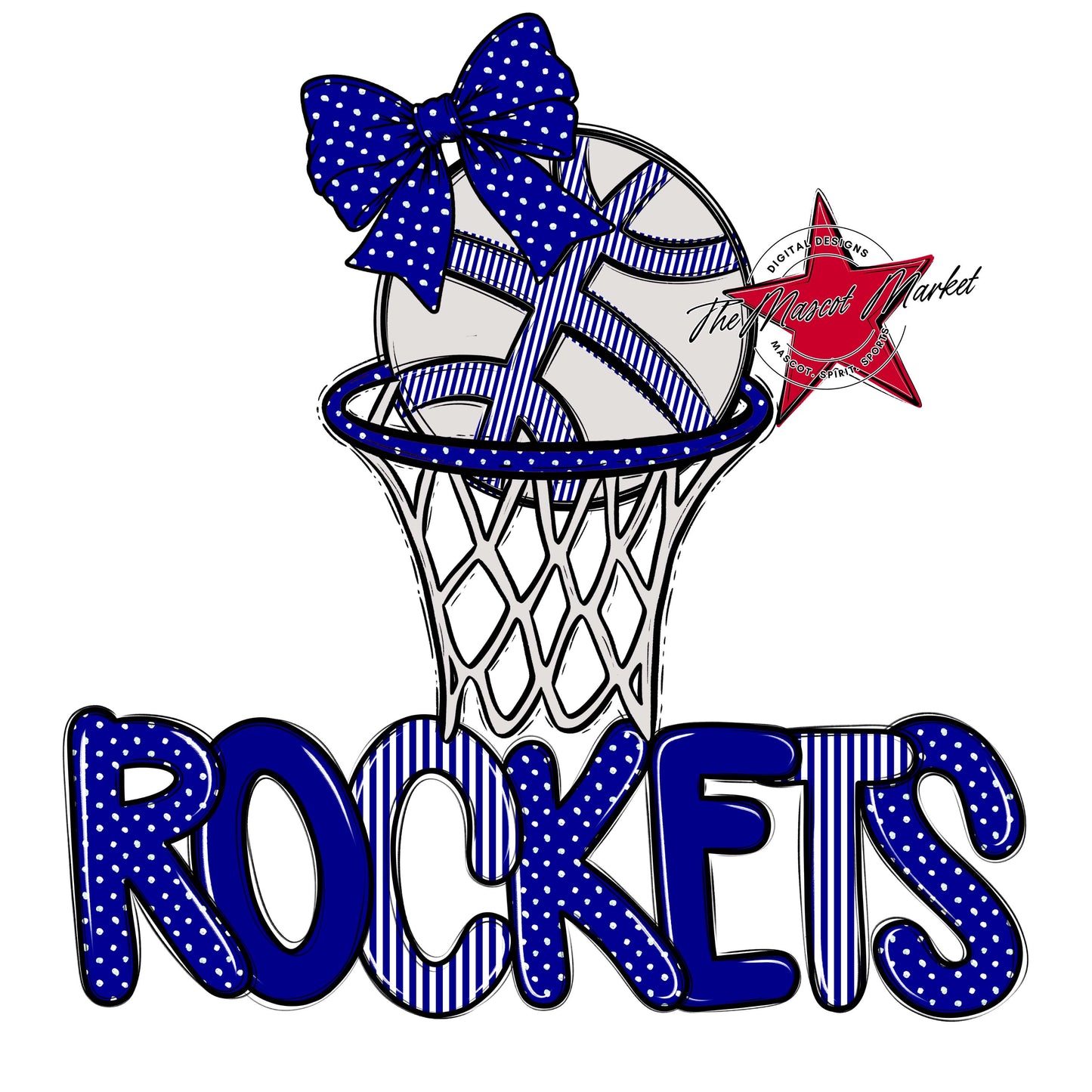 Rockets Basketball Spirit Design-Blue