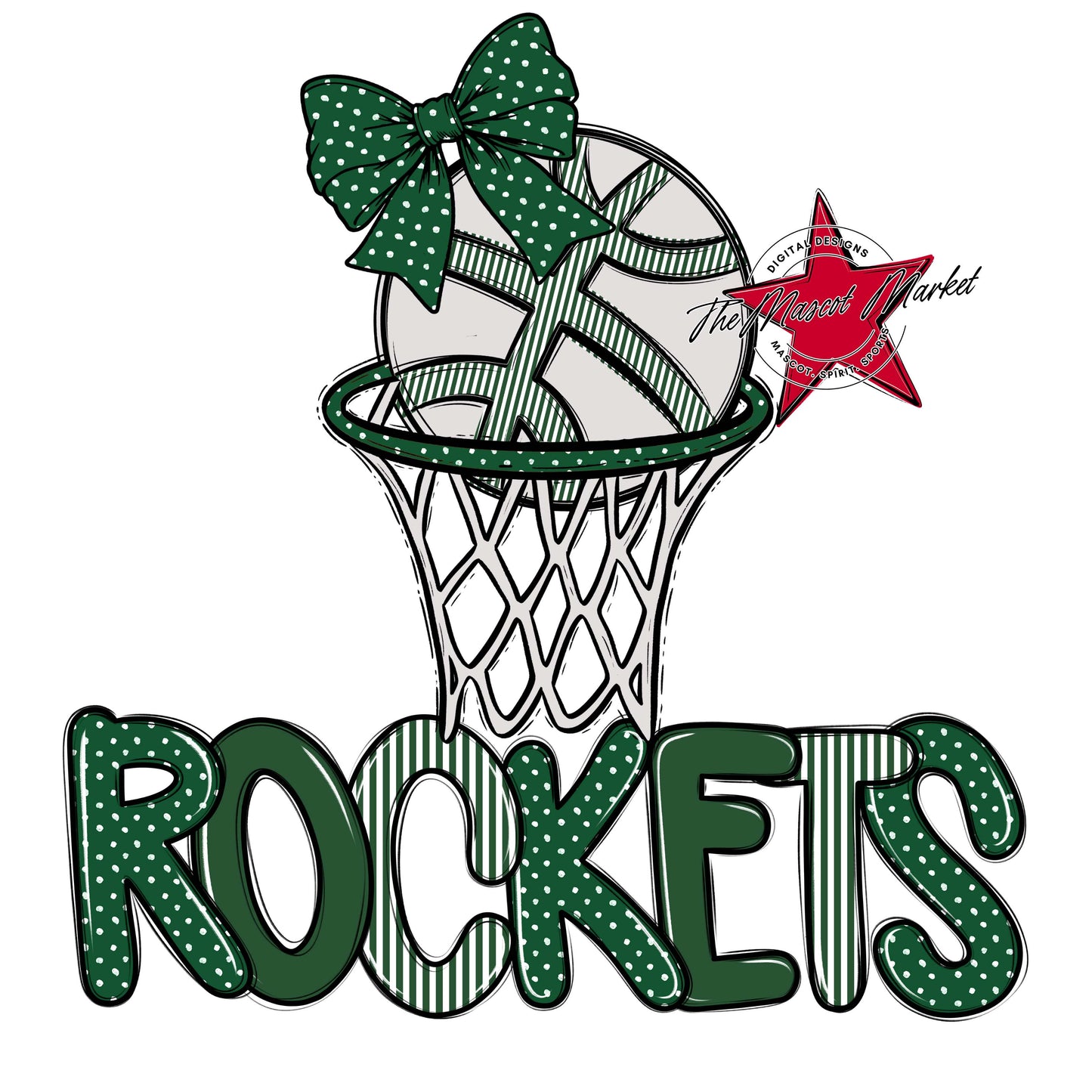Rockets Basketball Spirit Design-Green