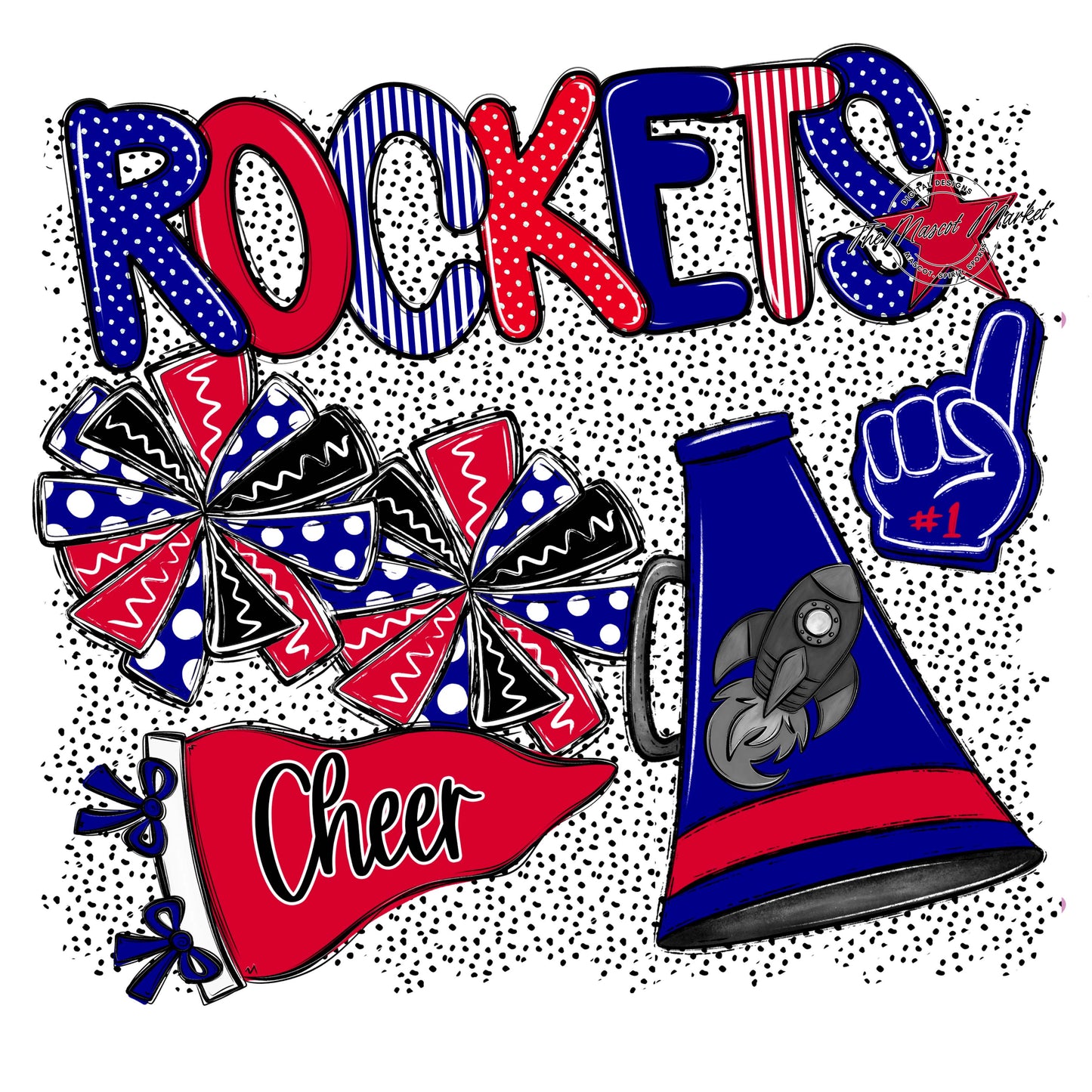 Rockets Cheer Spirit-Blue & Red