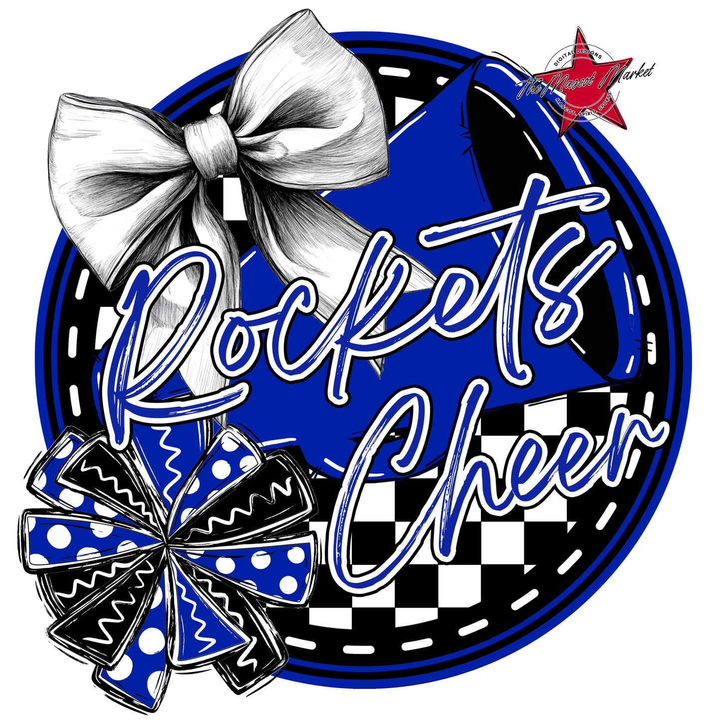 Rockets Circle Cheer Design-Royal Blue