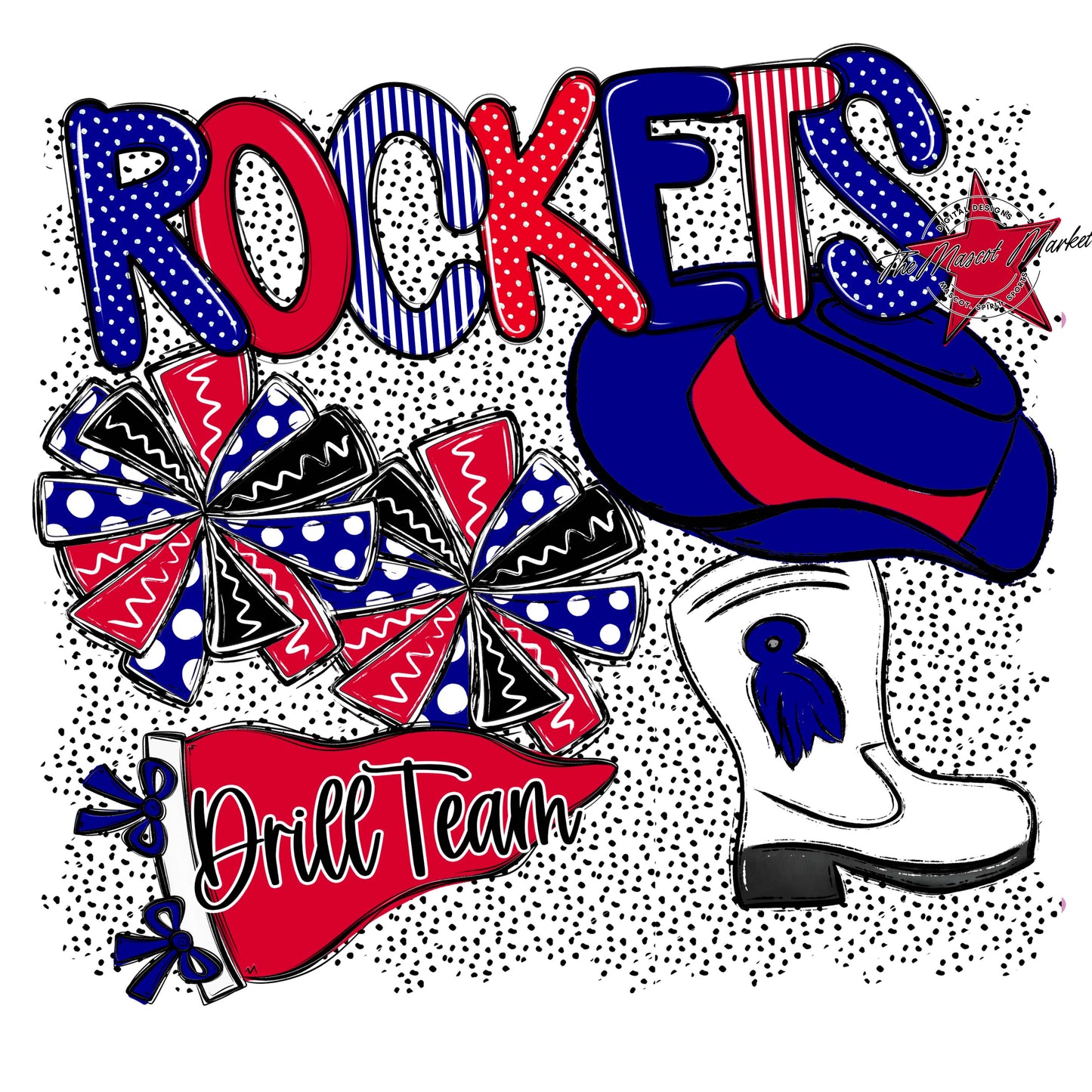 Rockets Drillteam Spirit-Blue & Red