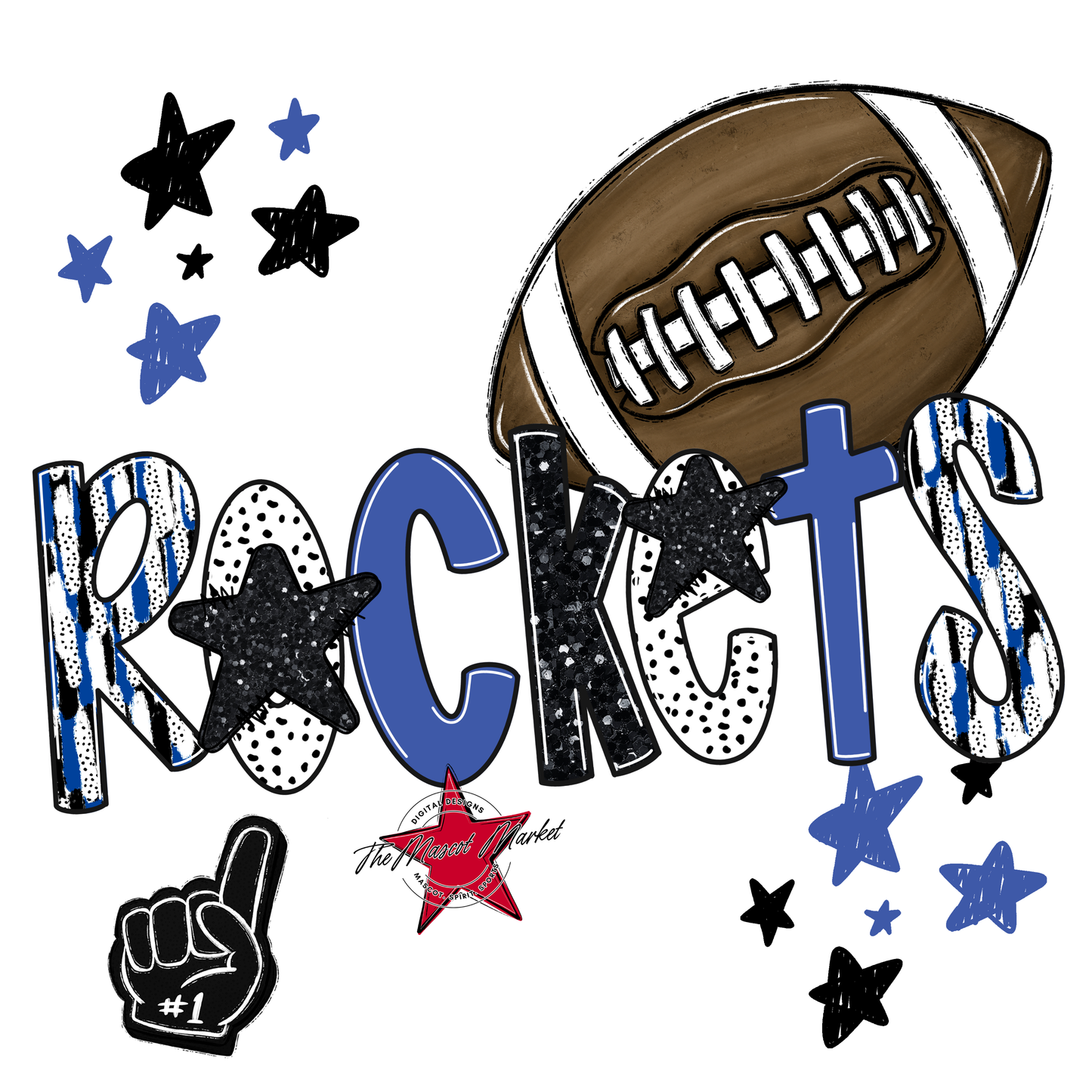 Rockets Football Scrape-Off Blue