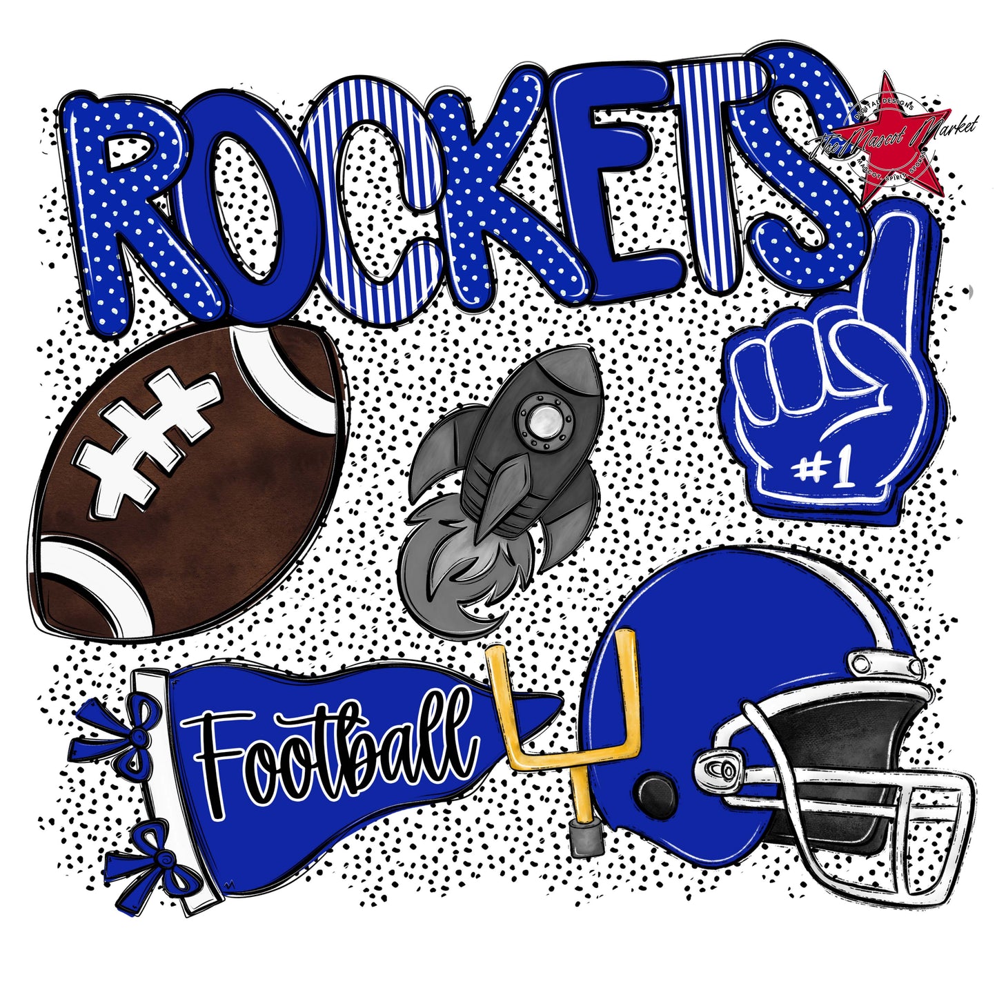 Rockets Football Spirit-Royal Blue