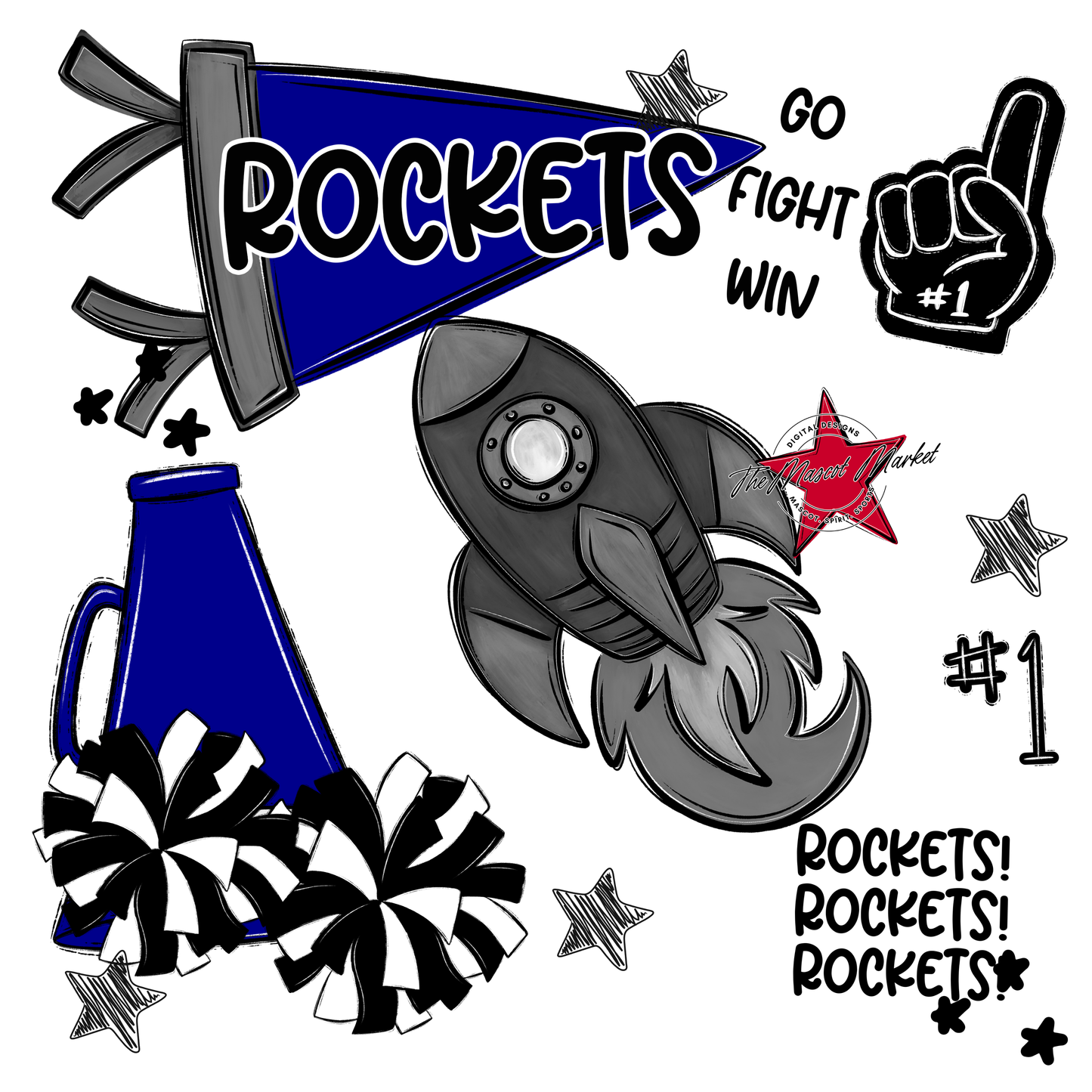 Rockets Spirit Design-Blue