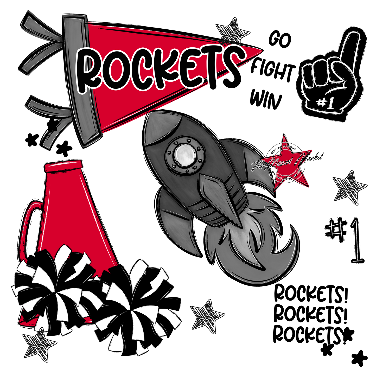 Rockets Spirit Design-Red