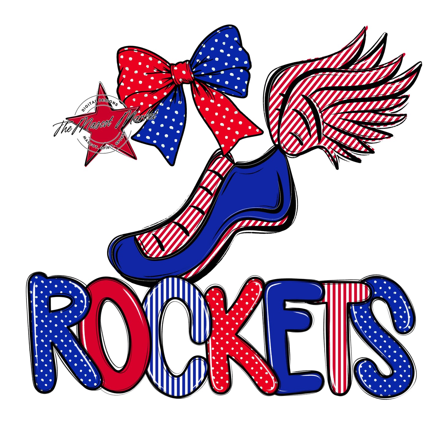 Rockets Track Spirit Design-Royal Blue & Red