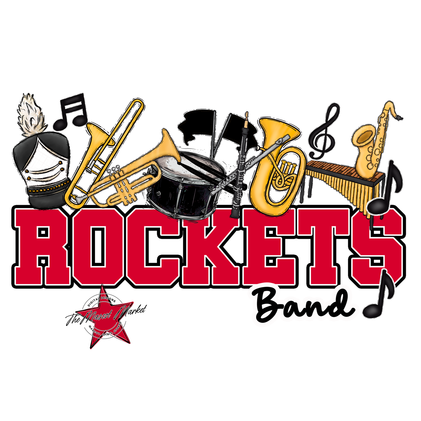 Rockets Varsity Band-Red