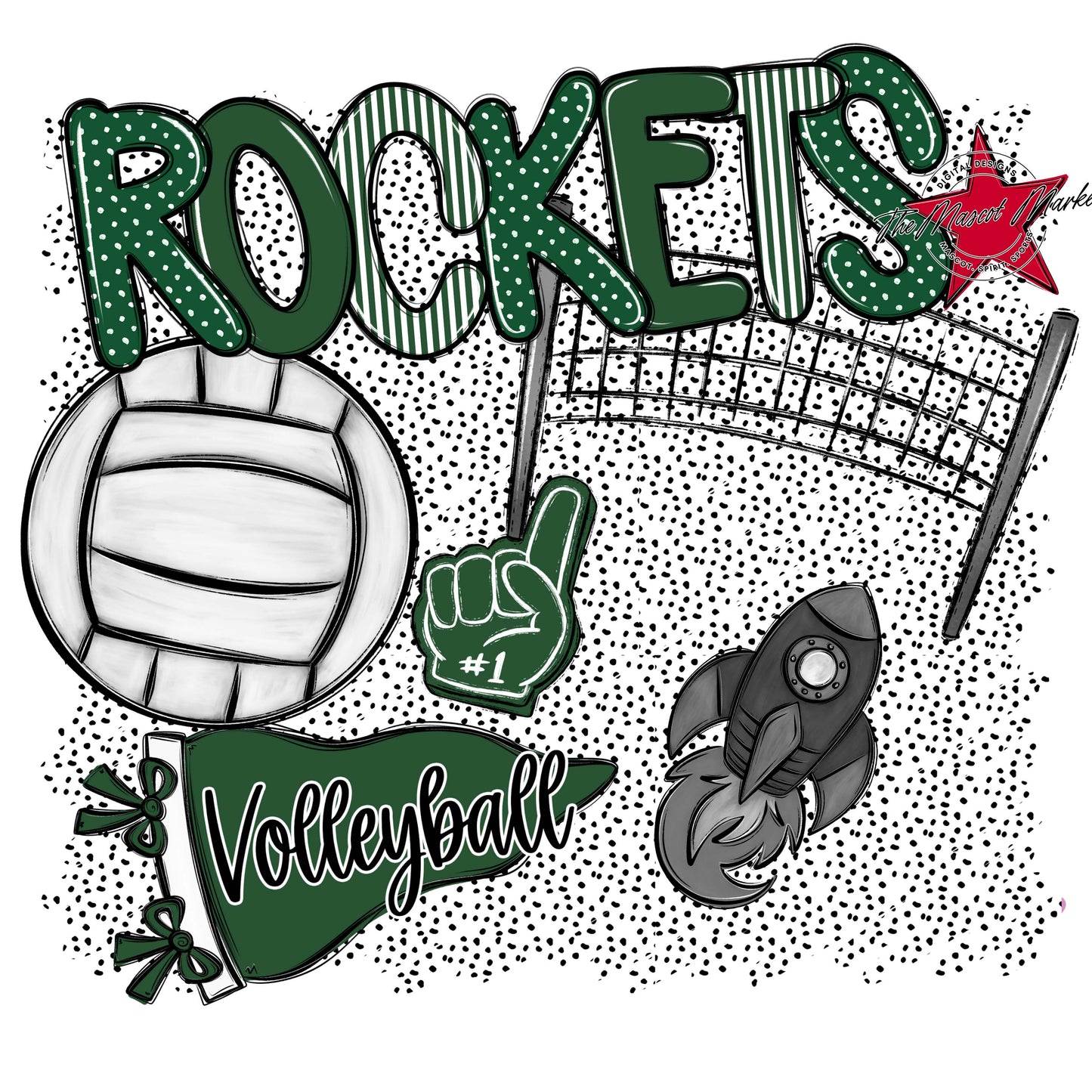 Rockets Volleyball Spirit-Green