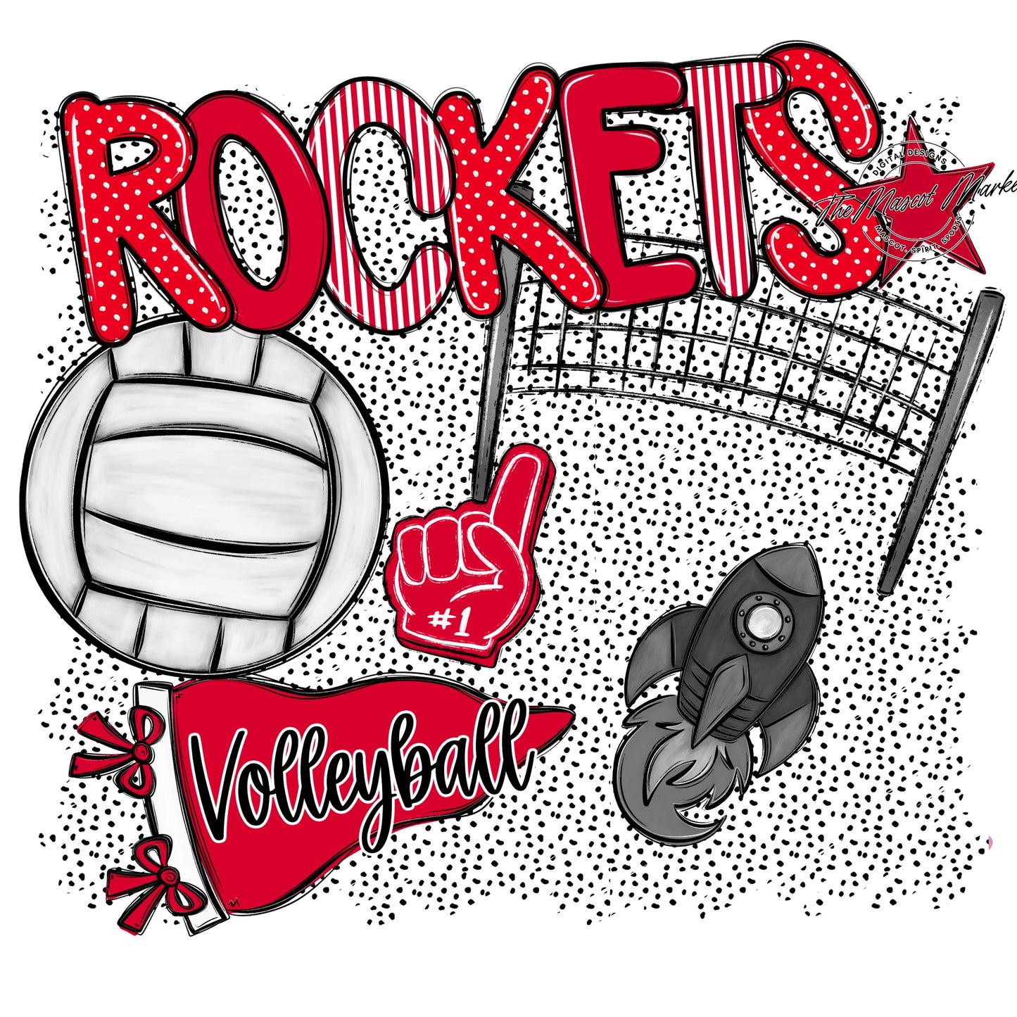 Rockets Volleyball Spirit-Red