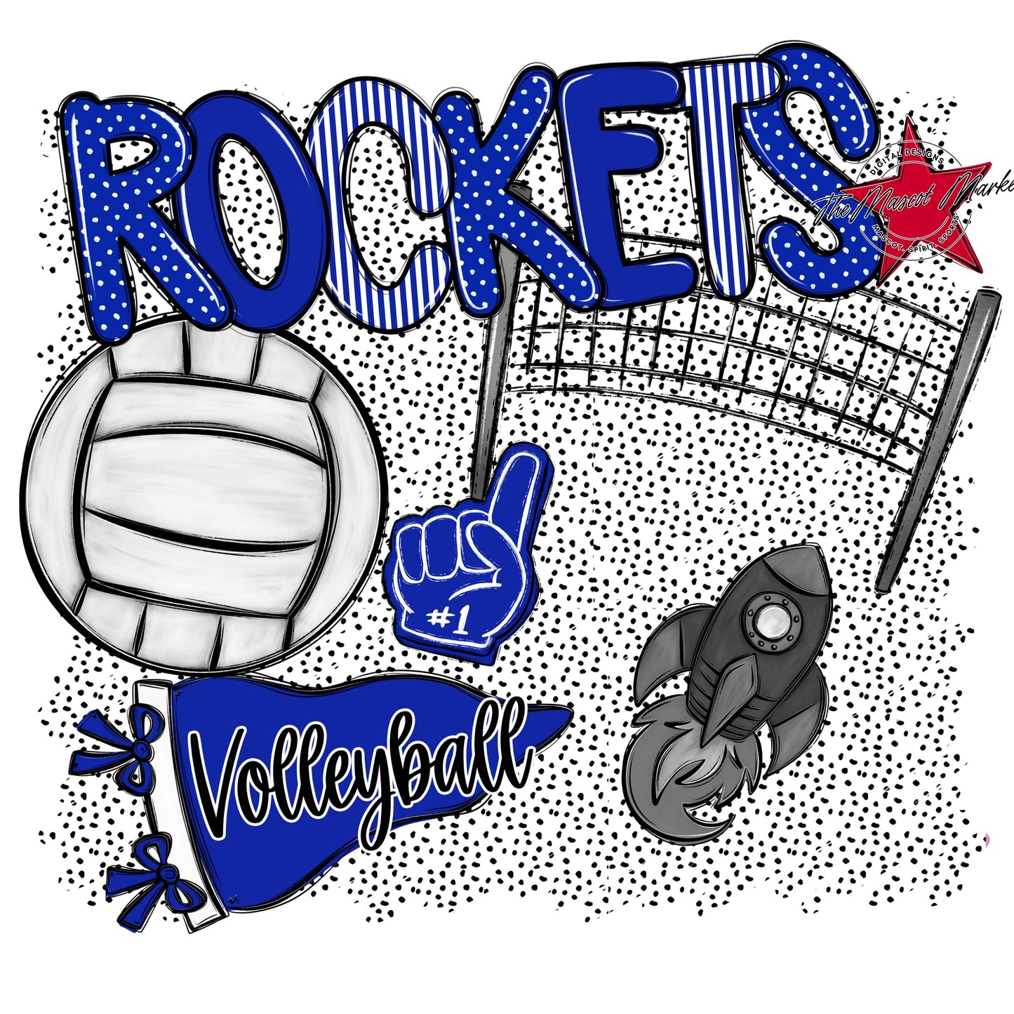 Rockets Volleyball Spirit-Royal Blue