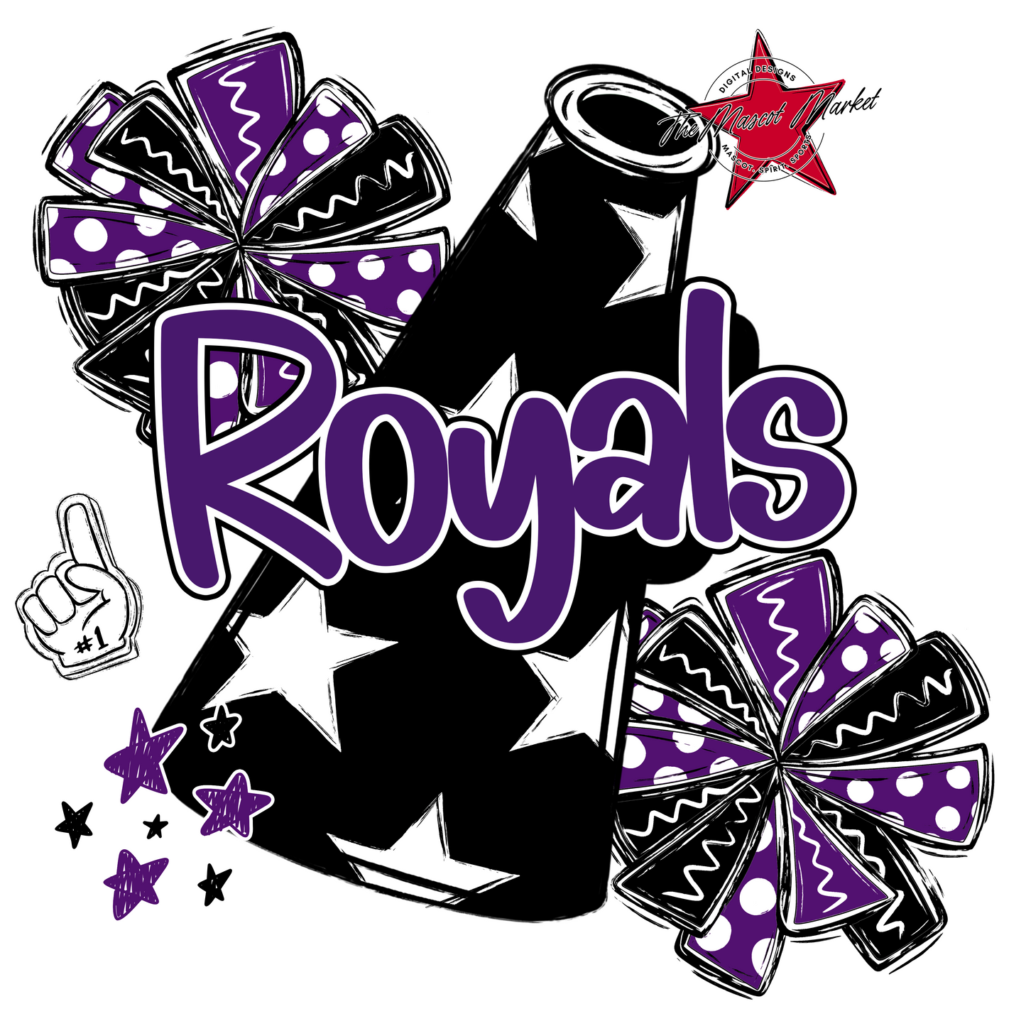 Royals Cheer Megaphone Design-Purple