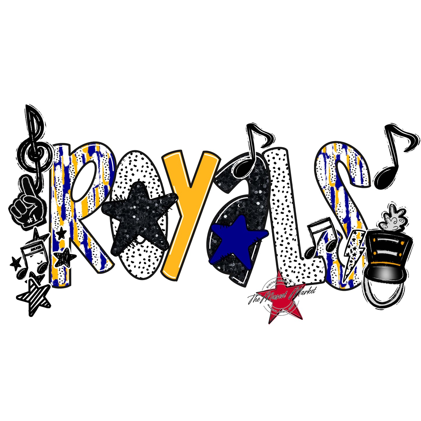 Royals Band Scrape-Blue & Yellow