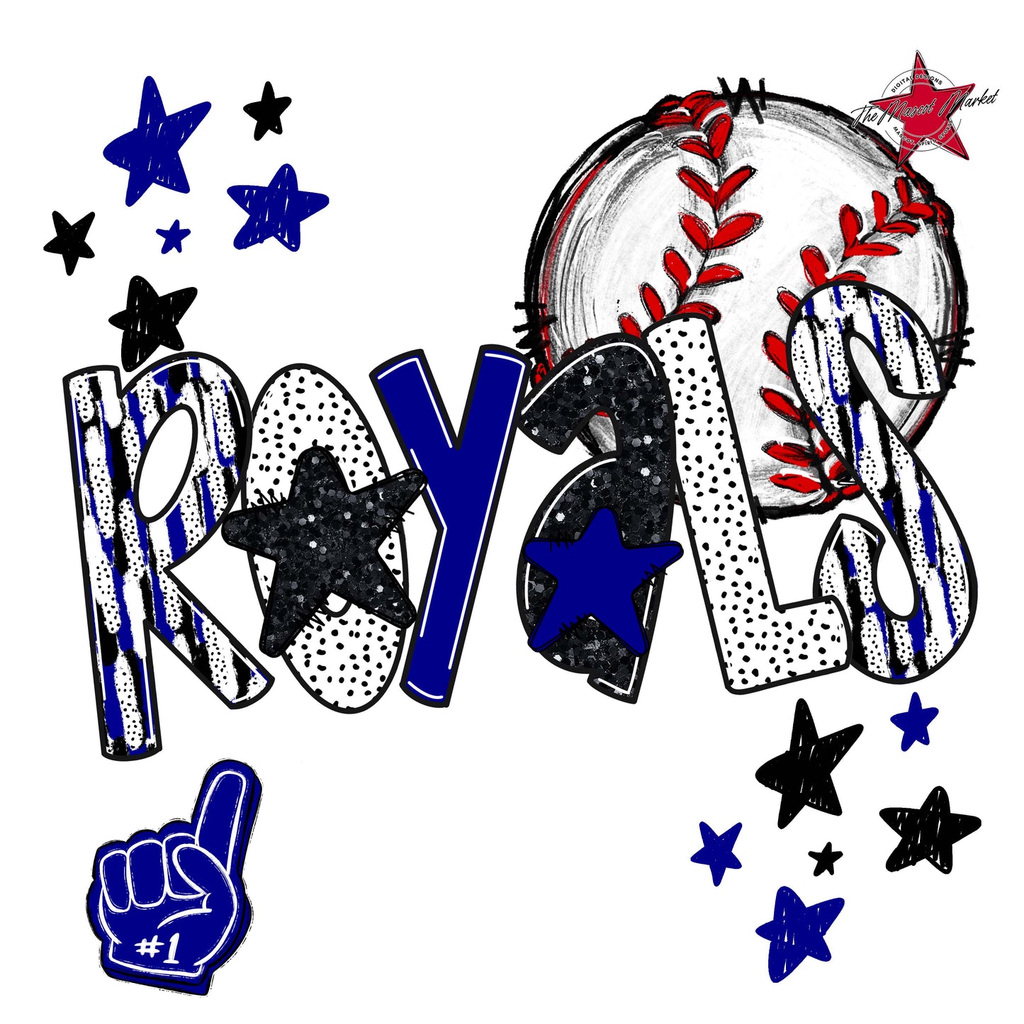Royals Baseball Scrape-Blue