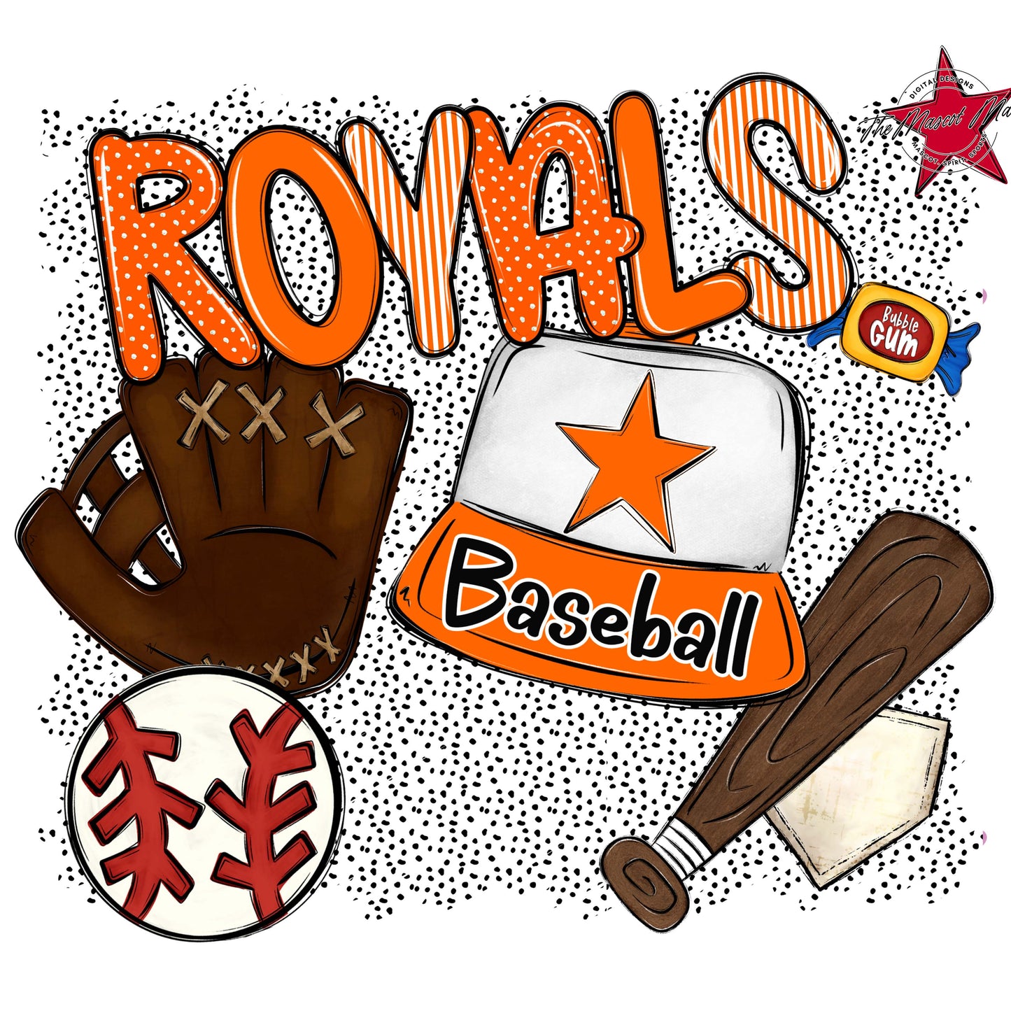 Royals Baseball Spirit-Orange
