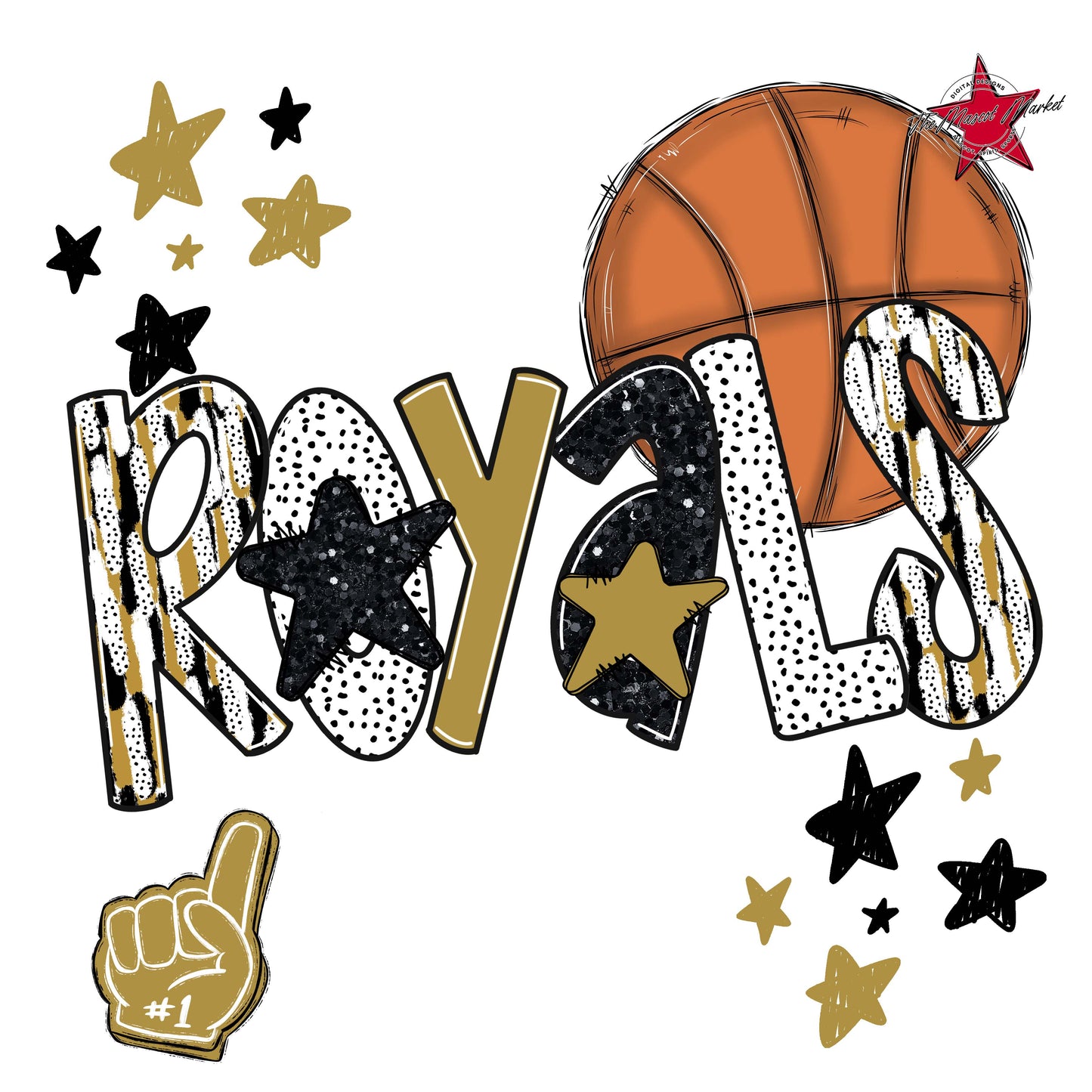 Royals Basketball Scrape-Gold