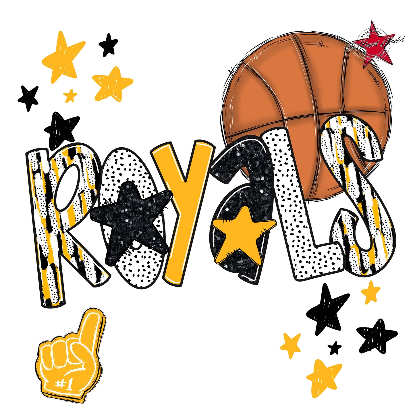 Royals Basketball Scrape-Yellow