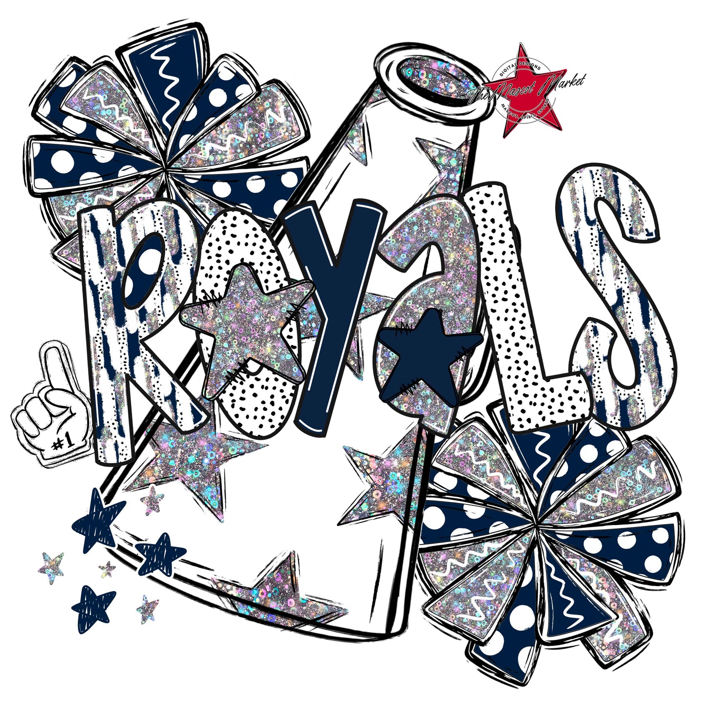 Royals Cheer Megaphone Scrape-Navy