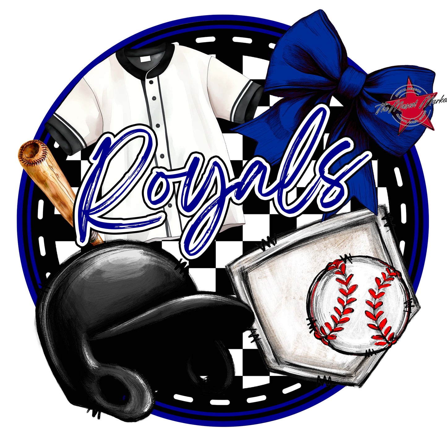 Royals Circle Baseball Frame-Blue