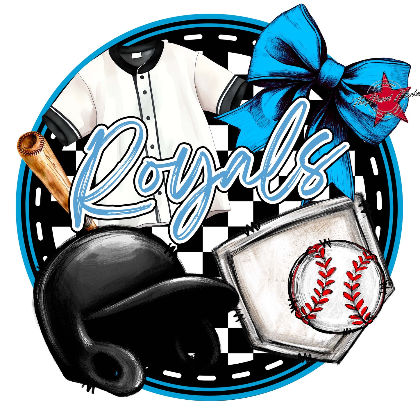 Royals Circle Baseball Frame-Carolina Blue