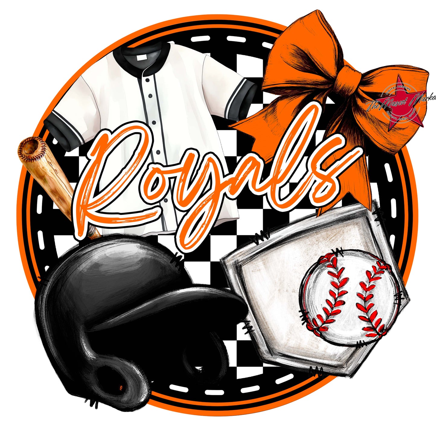 Royals Circle Baseball Frame-Orange