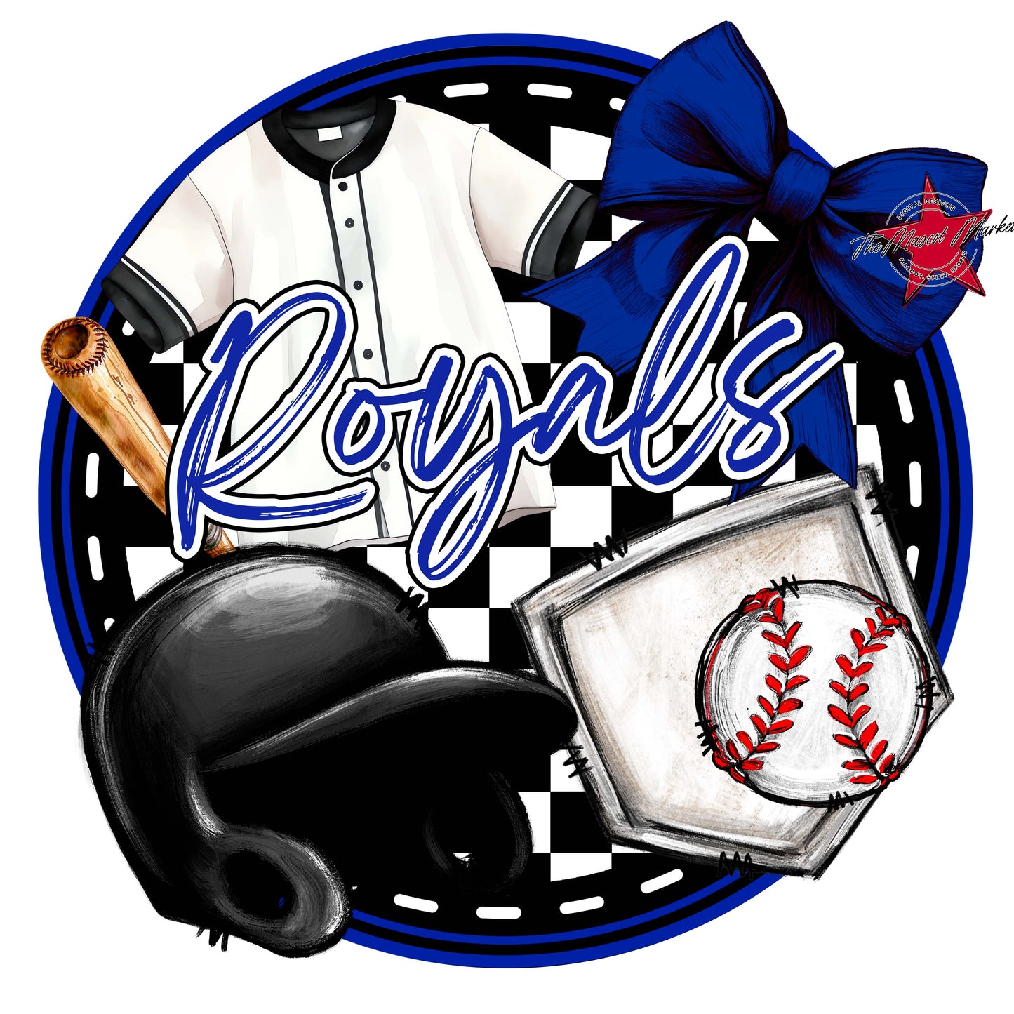 Royals Circle Baseball Frame-Royal Blue