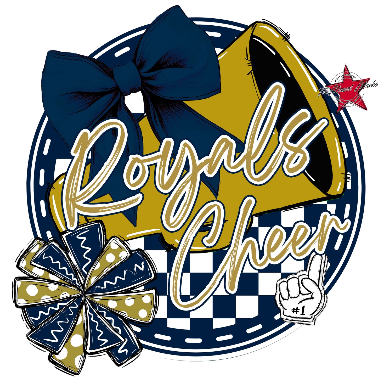 Royals Circle Cheer Frame-Navy & Gold