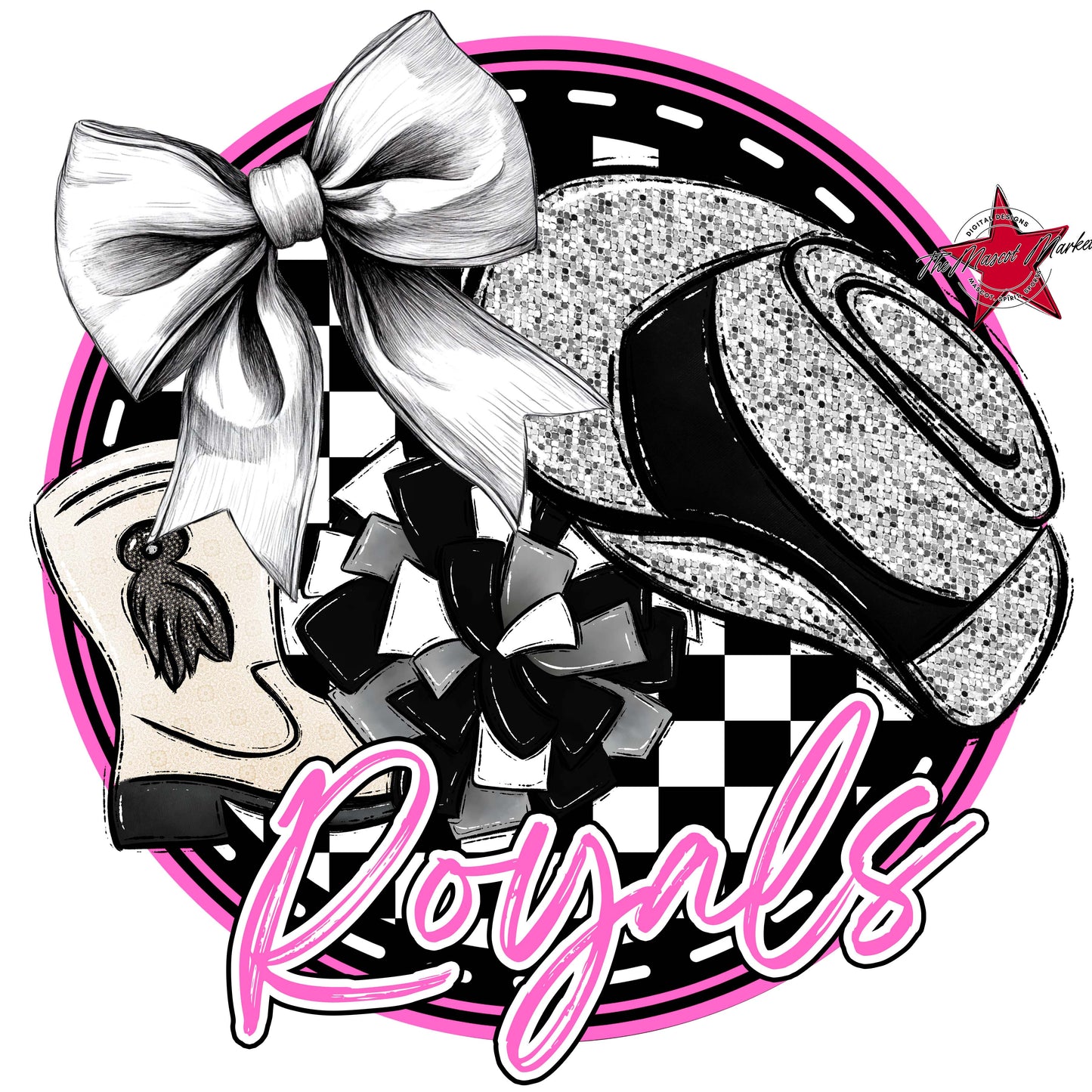 Royals Circle Drillteam Frame-Baby Pink