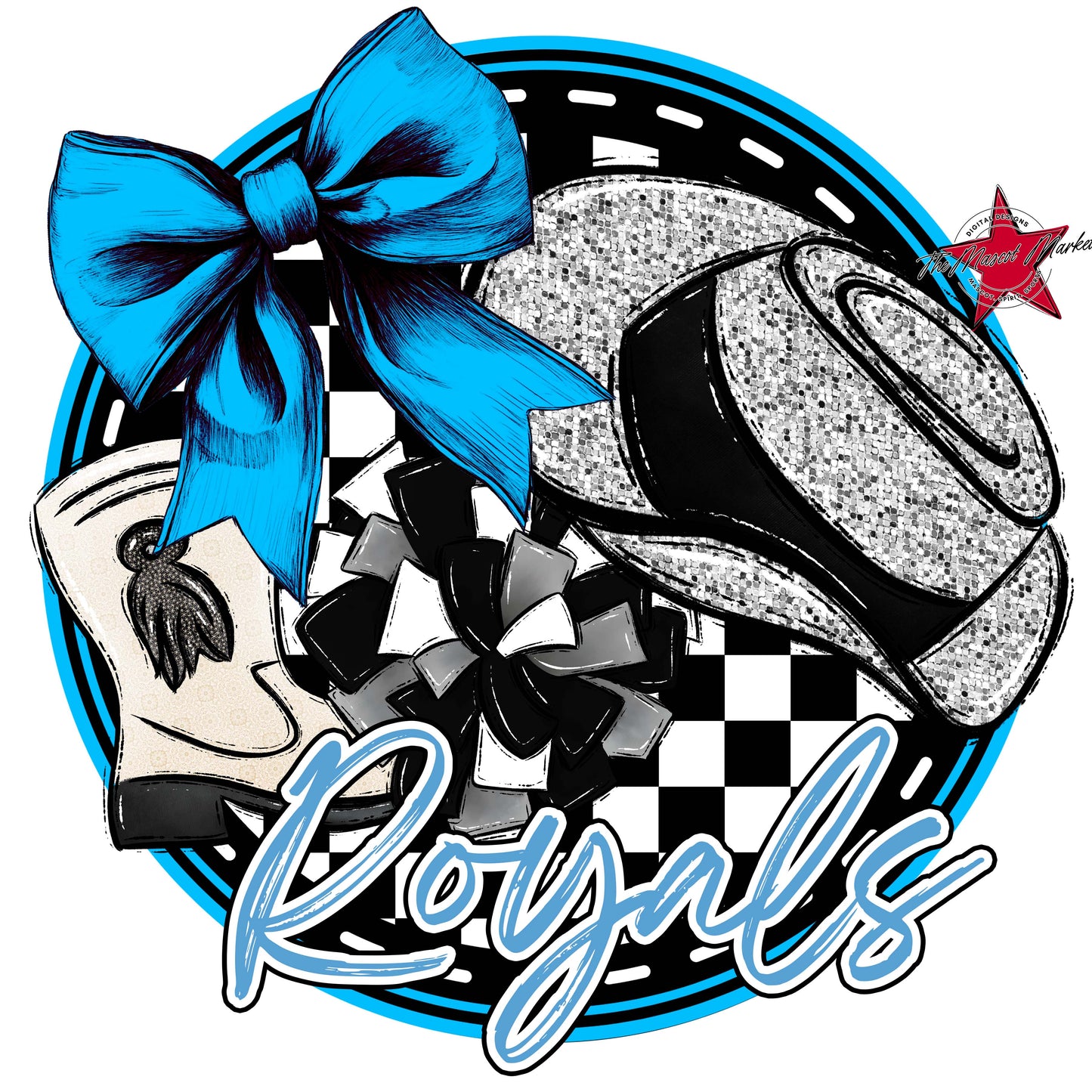 Royals Circle Drillteam Frame-Carolina Blue