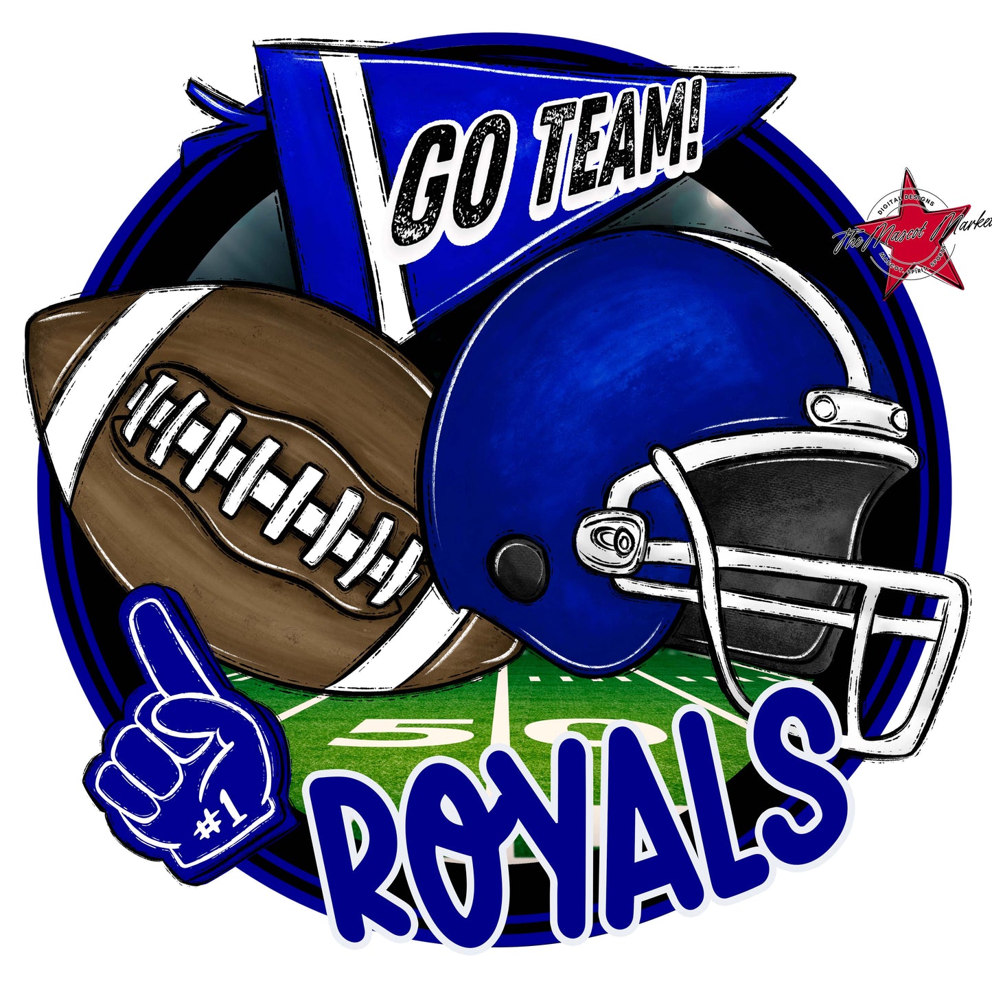 Royals Circle Football Frame-Blue