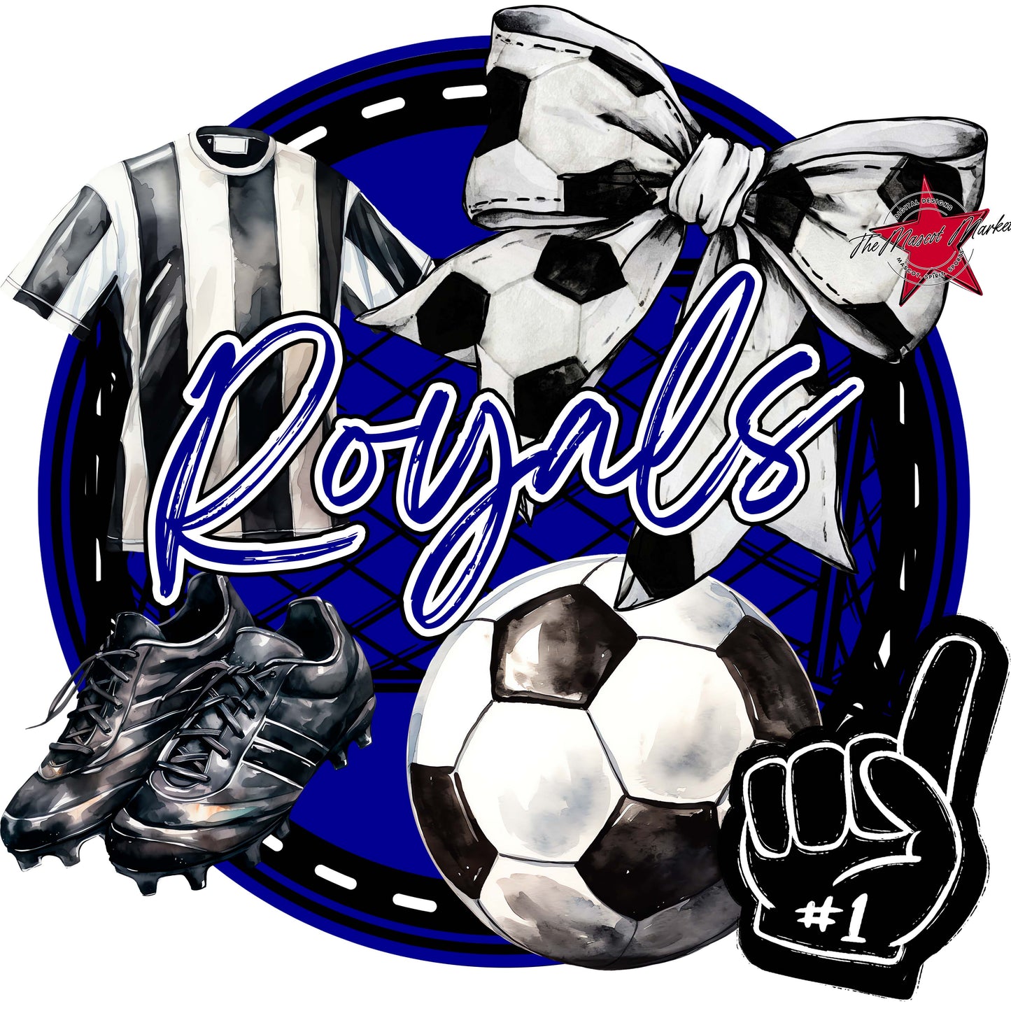 Royals Circle Soccer Frame-Blue