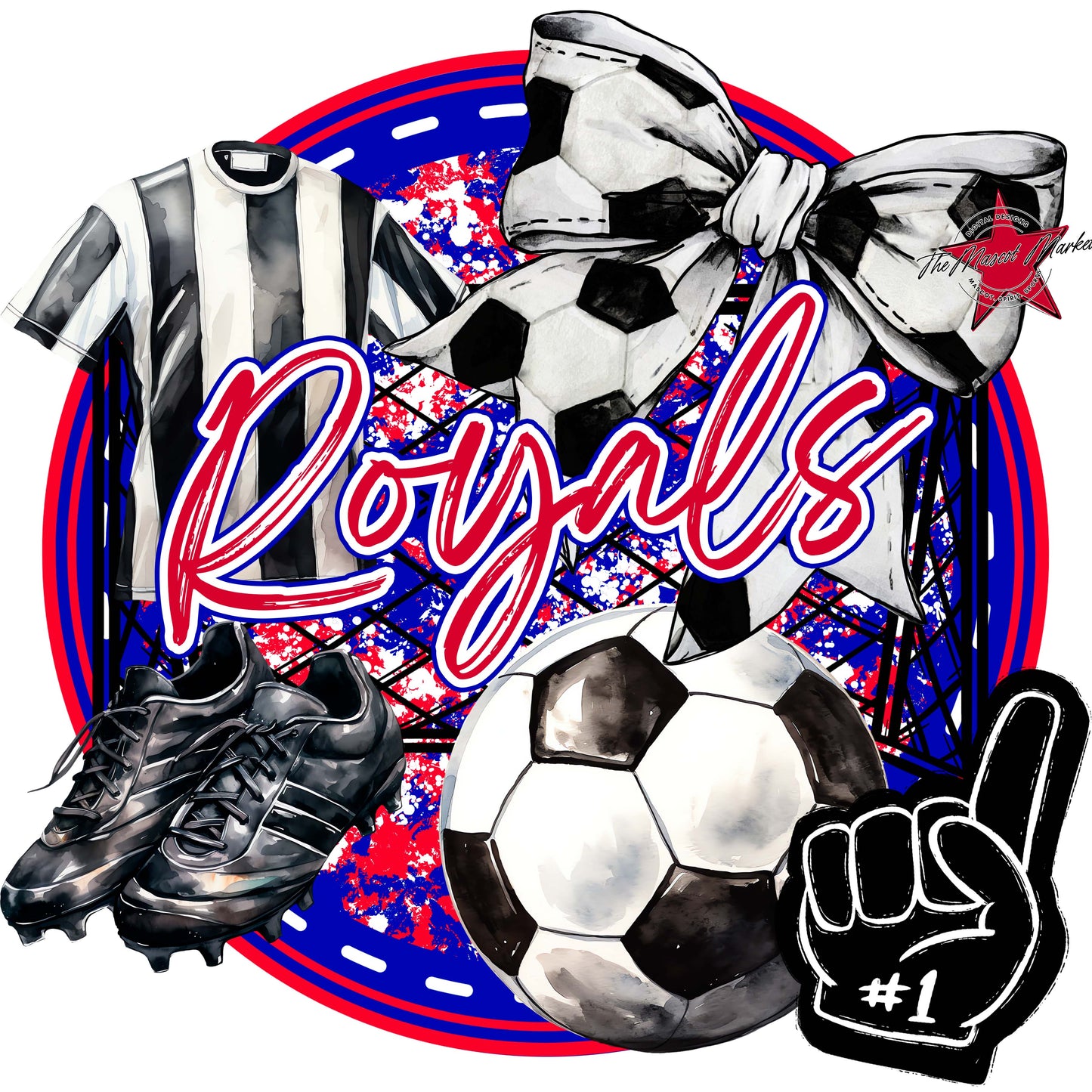 Royals Circle Soccer Frame-Blue & Red