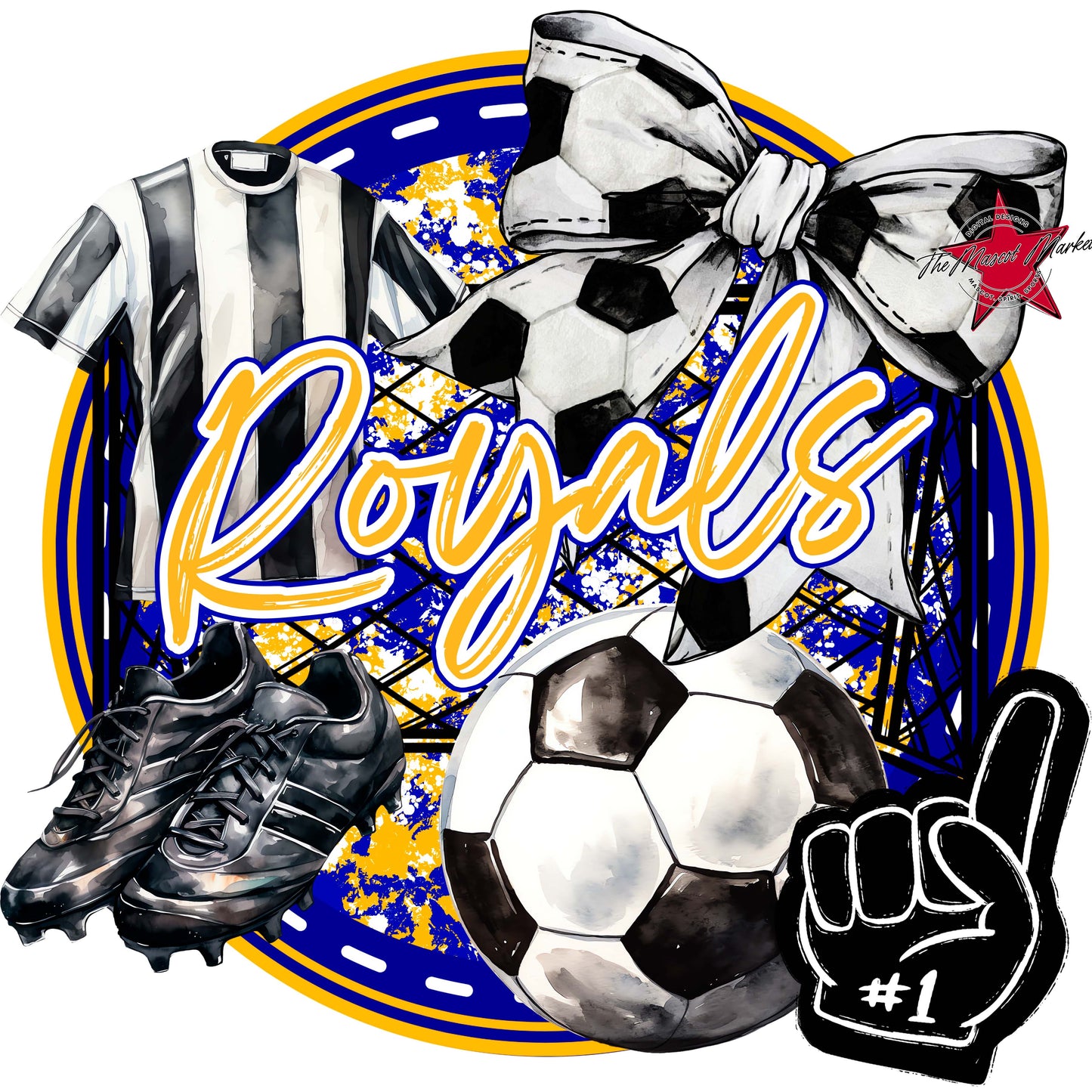 Royals Circle Soccer Frame-Blue & Yellow