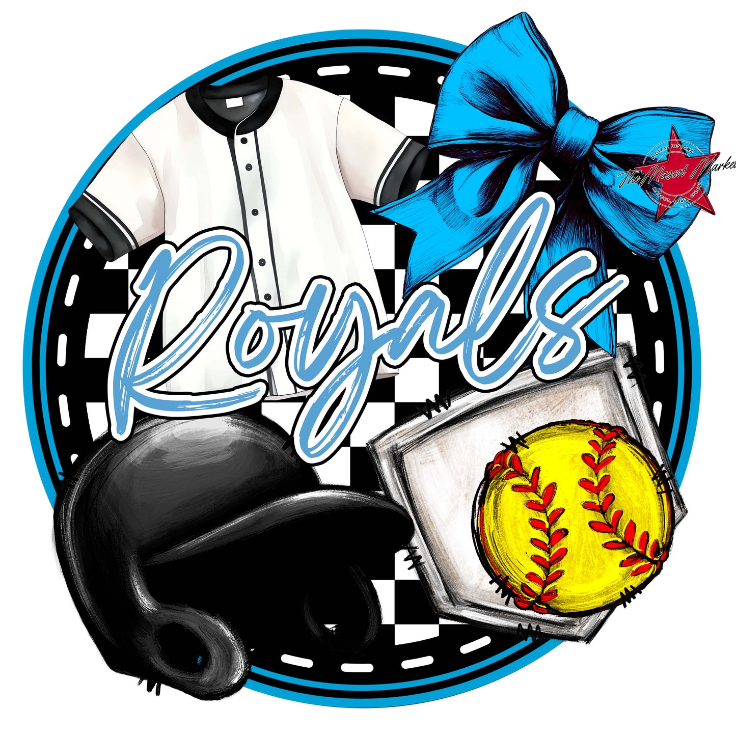 Royals Circle Softball Frame-Carolina Blue
