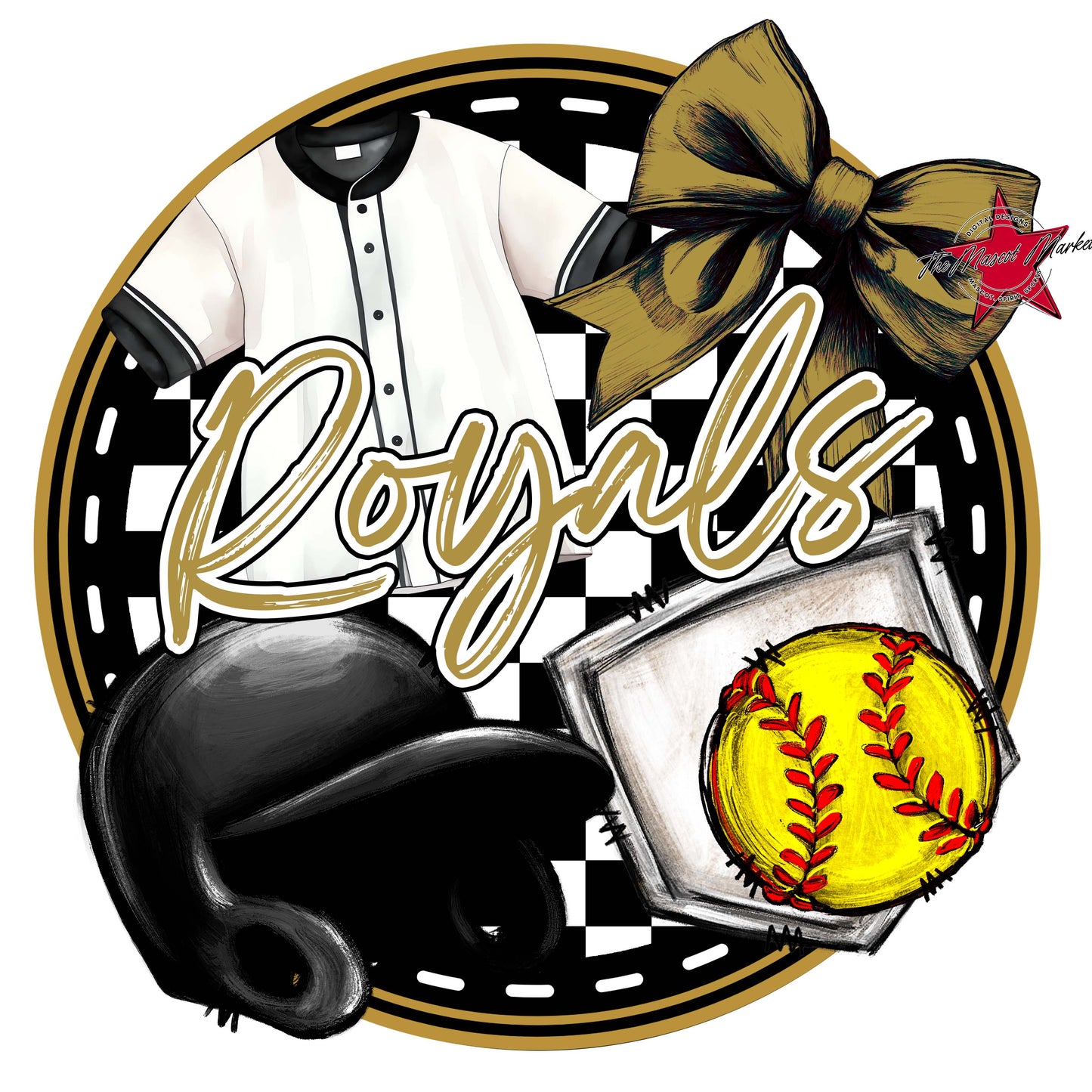 Royals Circle Softball Frame-Gold