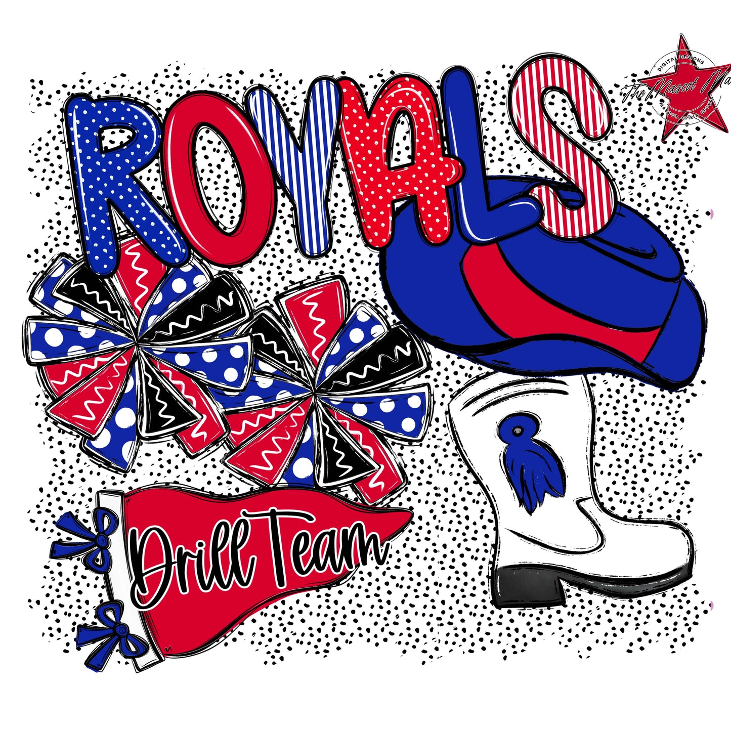 Royals Drillteam Spirit-Royal Blue & Red
