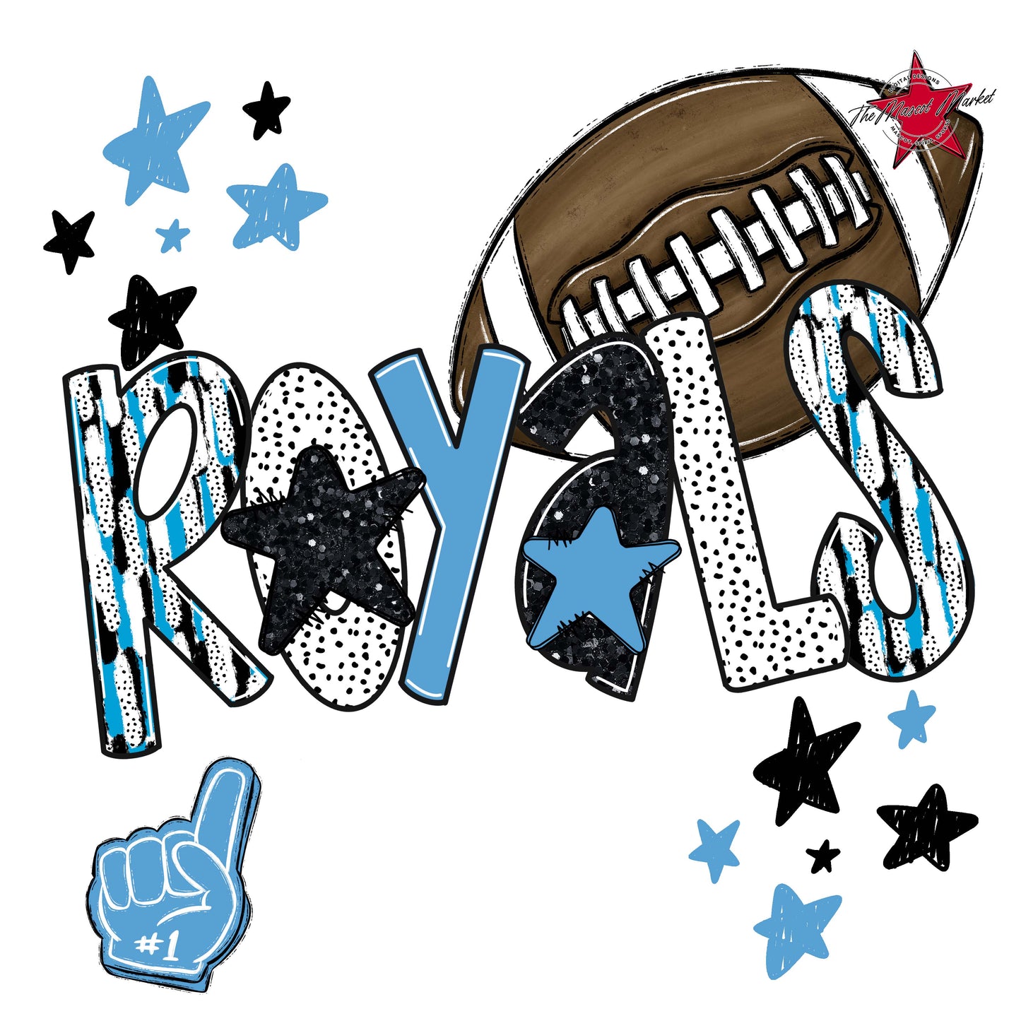 Royals Football Scrape-Carolina Blue