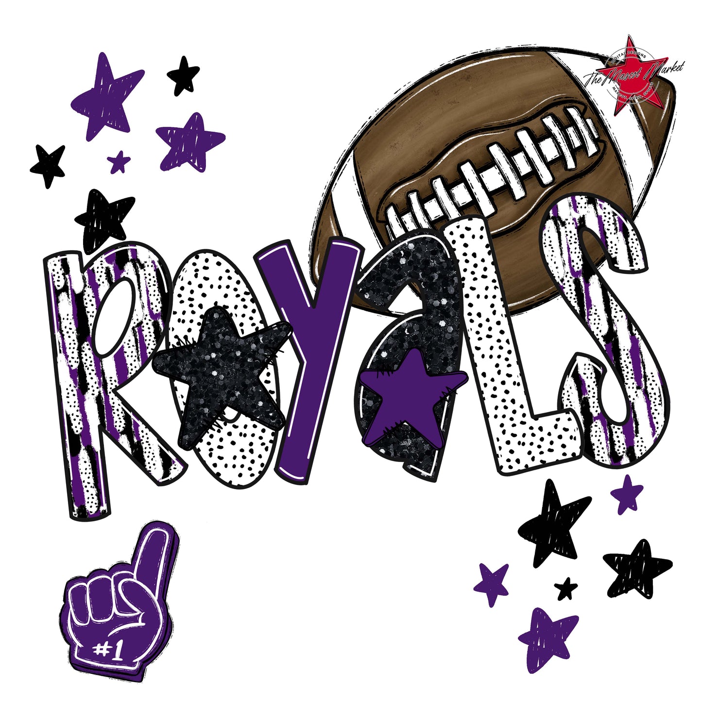 Royals Football Scrape-Purple