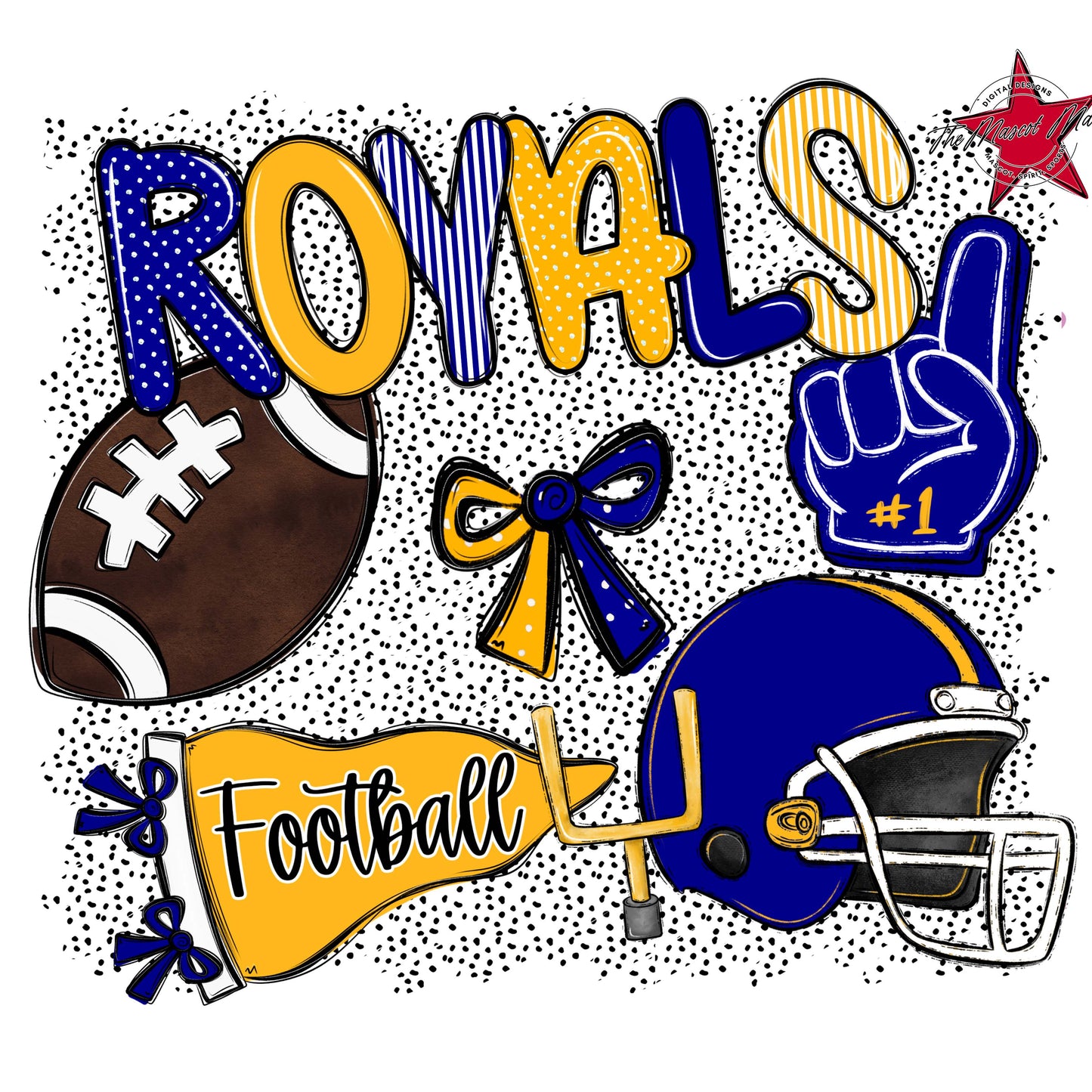 Royals Football Spirit-Blue & Yellow