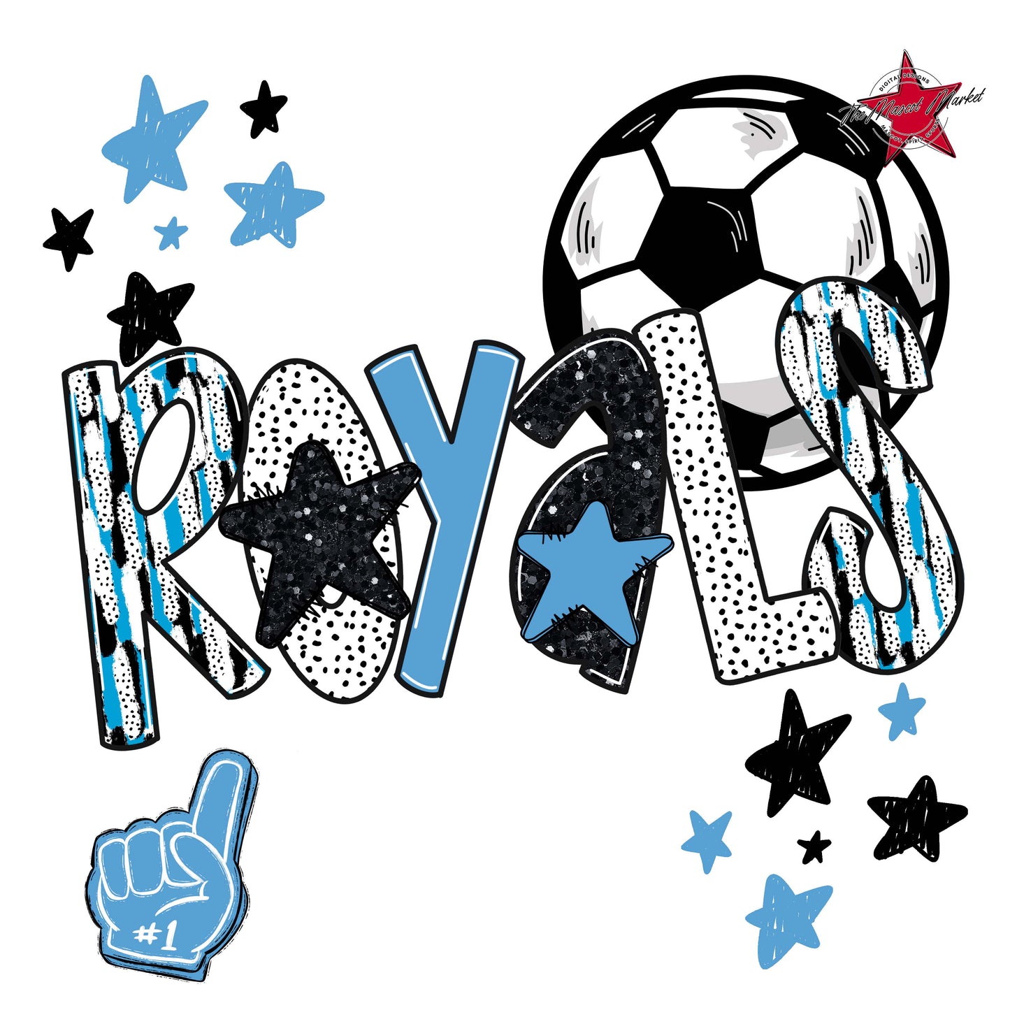 Royals Soccer Scrape-Carolina Blue