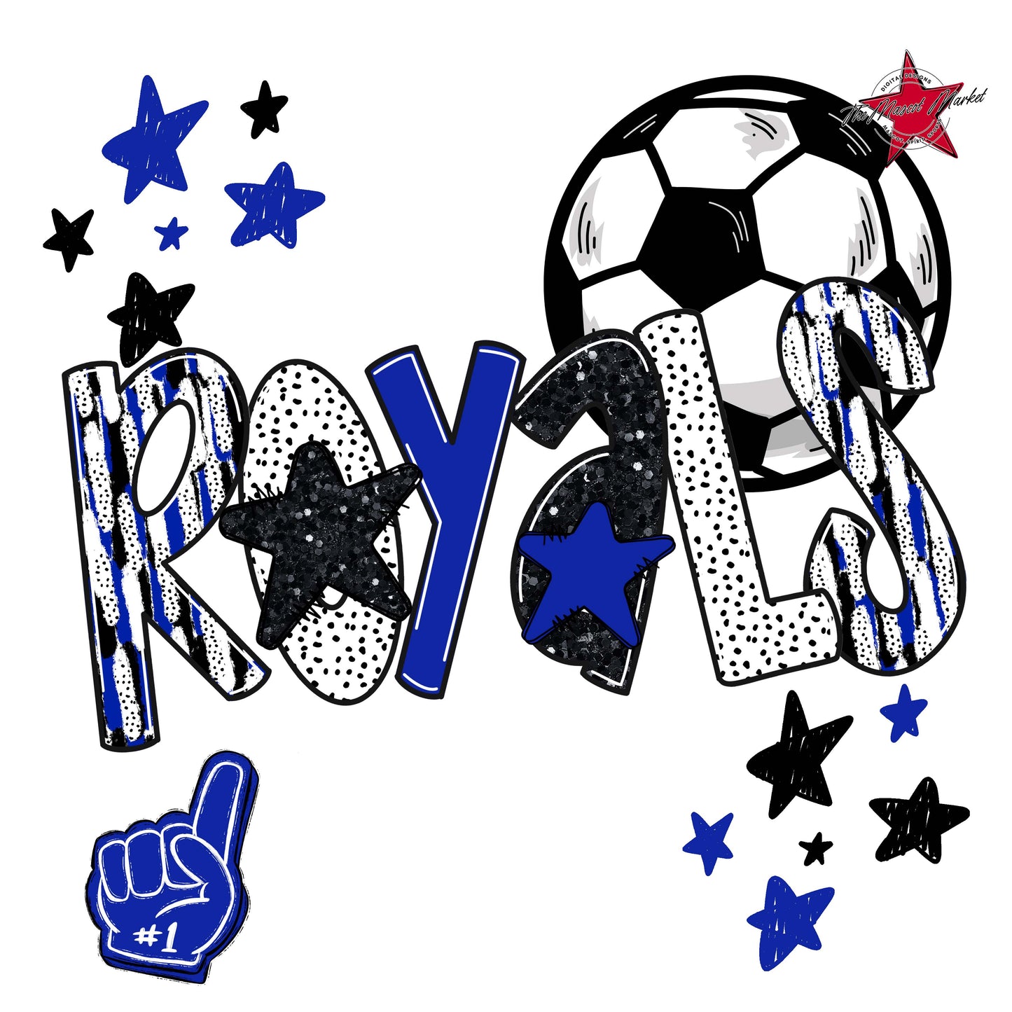 Royals Soccer Scrape-Royal Blue