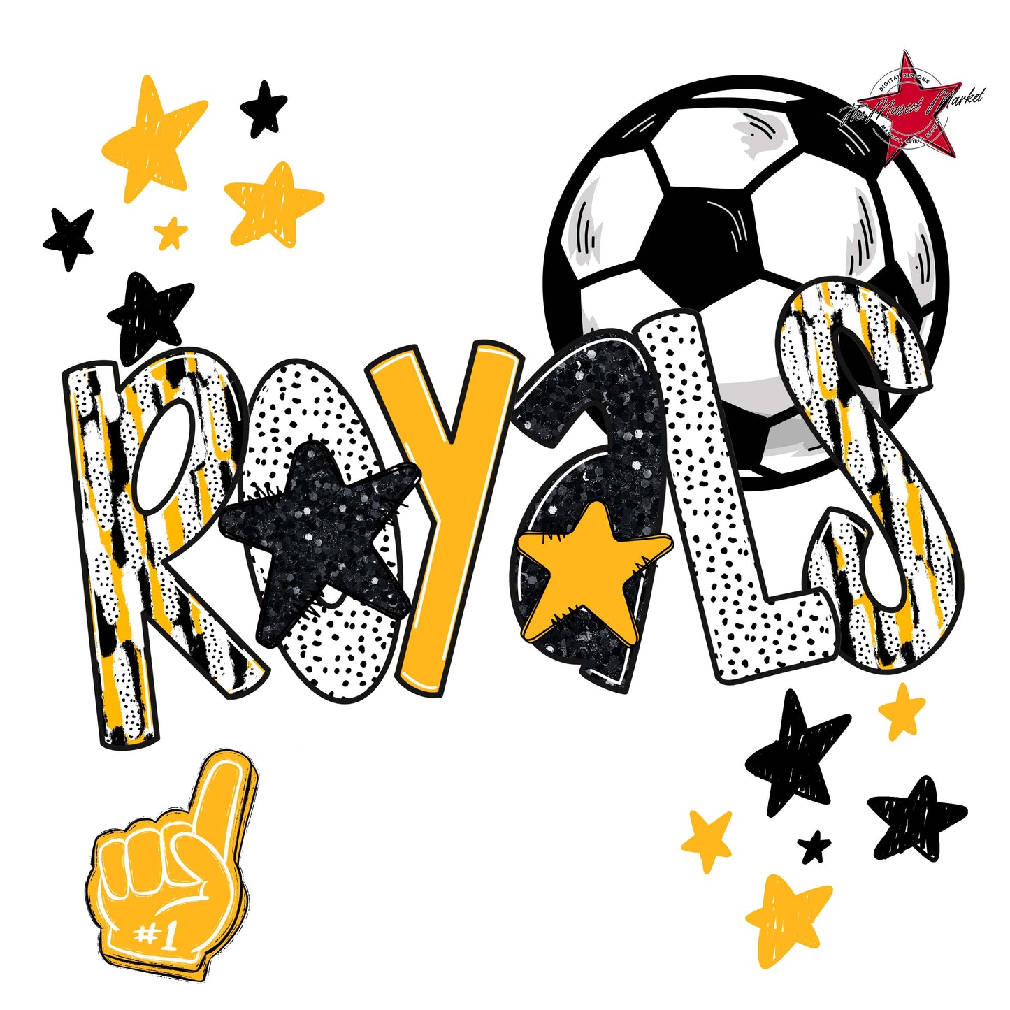 Royals Soccer Scrape-Yellow