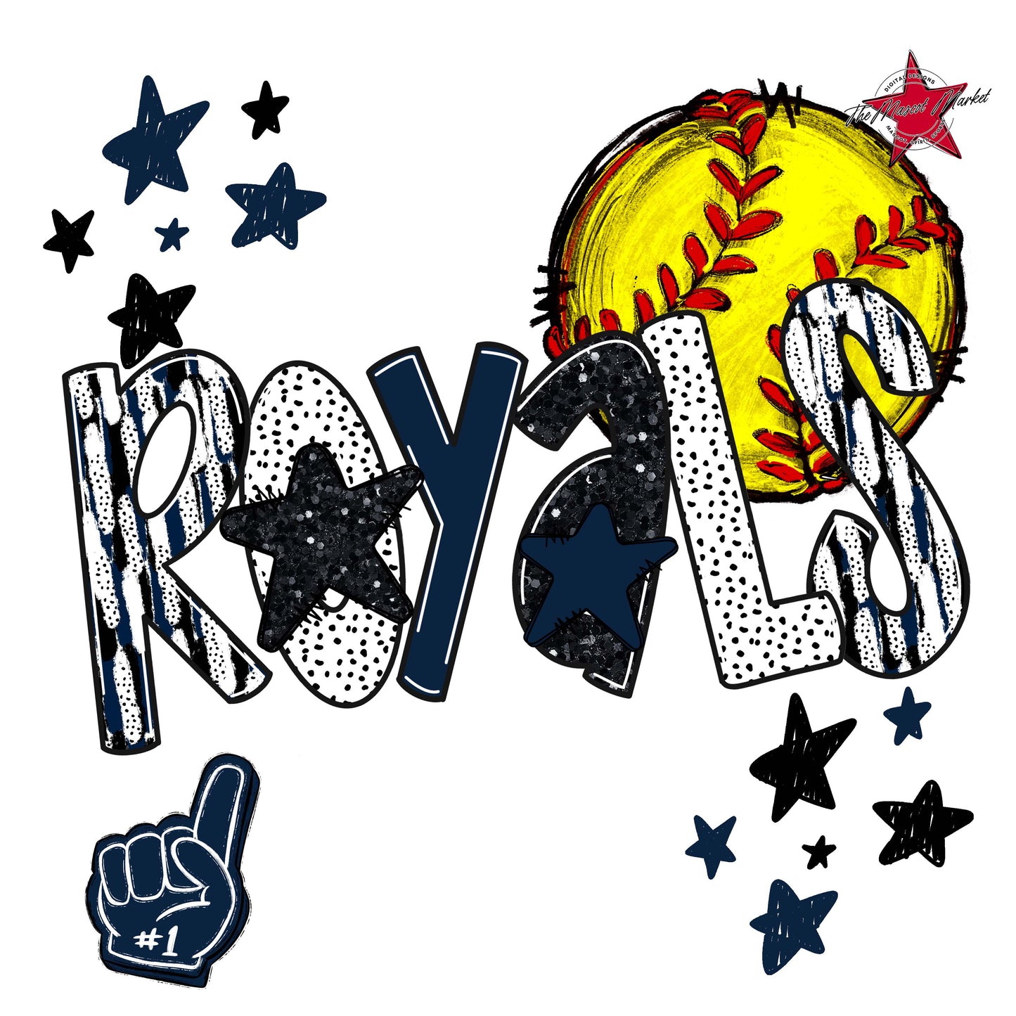 Royals Softball Scrape-Navy