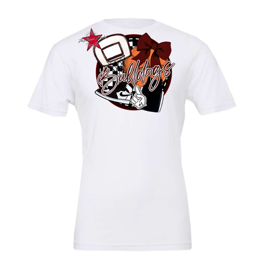 Bulldogs Circle Basketball Design-Maroon