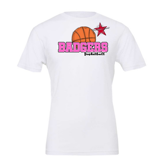 Badgers Varsity Basketball Design-Baby Pink