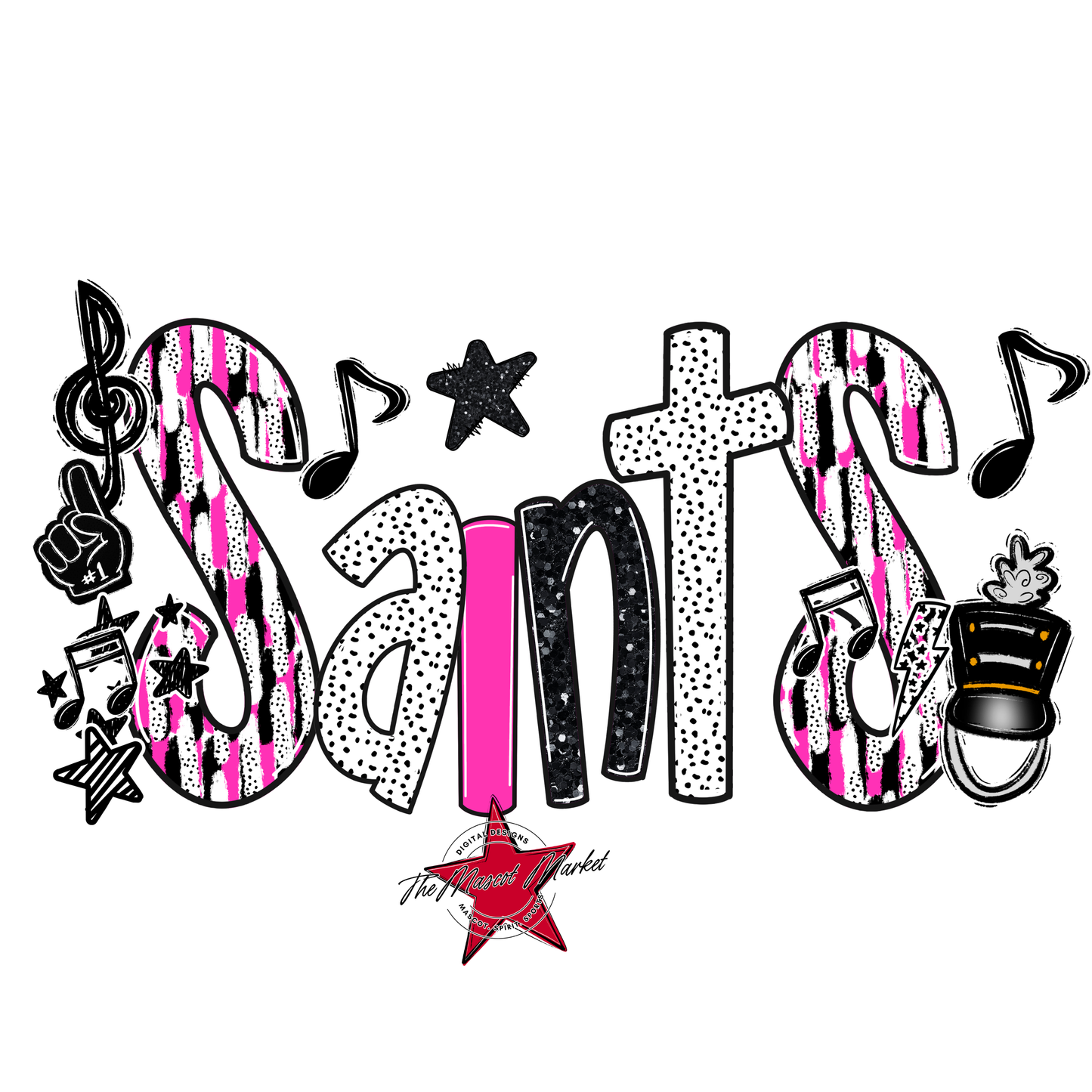 Saints Band Scrape-Pink