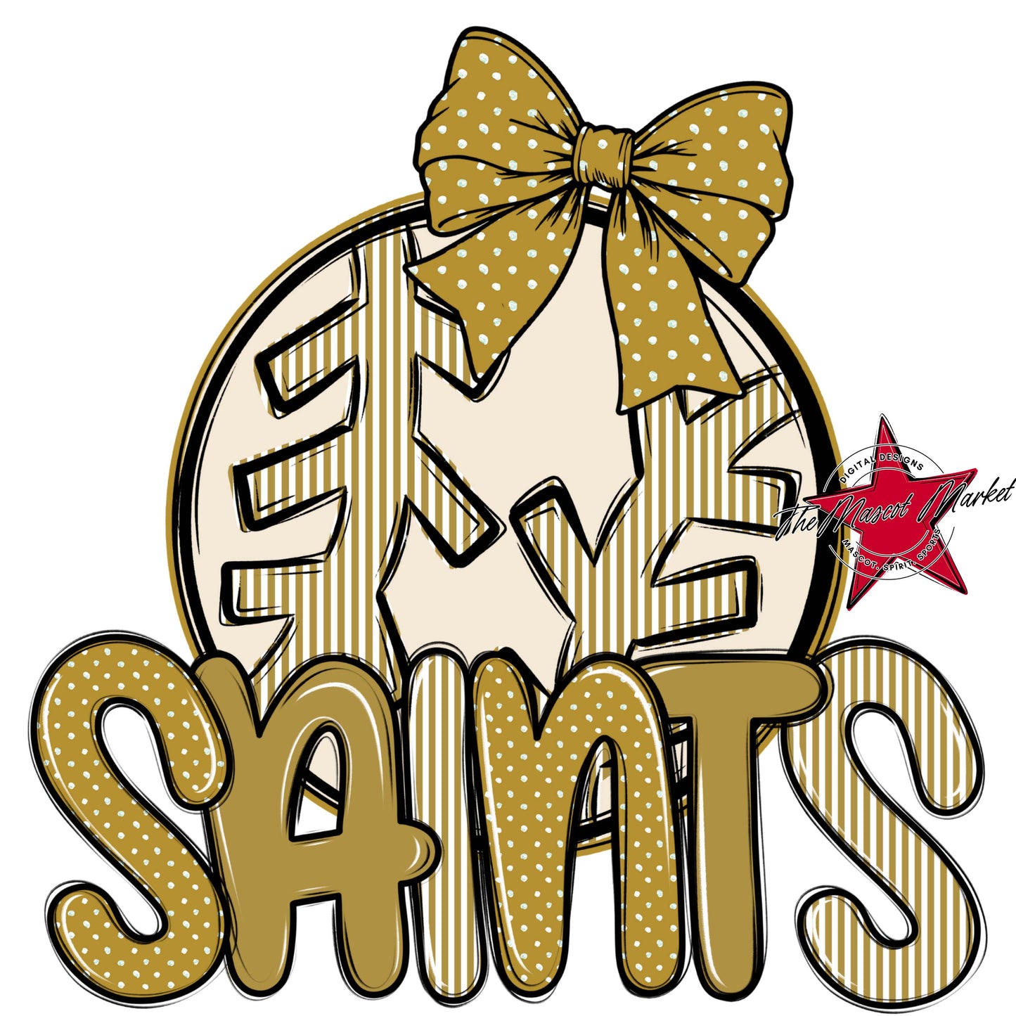 Saints Baseball-Softball Spirit Design-Gold