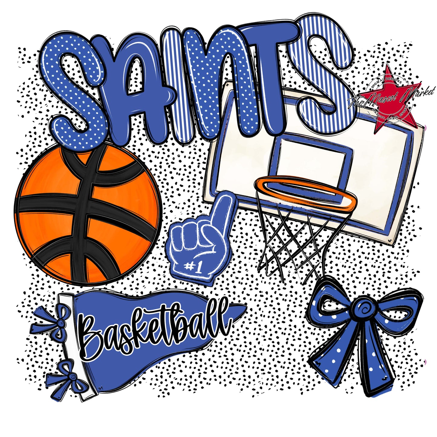 Saints Basketball Spirit-Off Blue