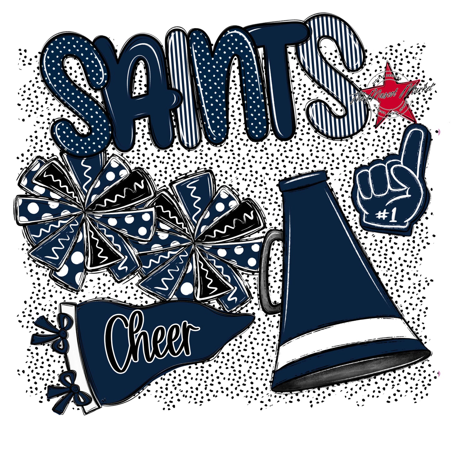 Saints Cheer Spirit-Navy