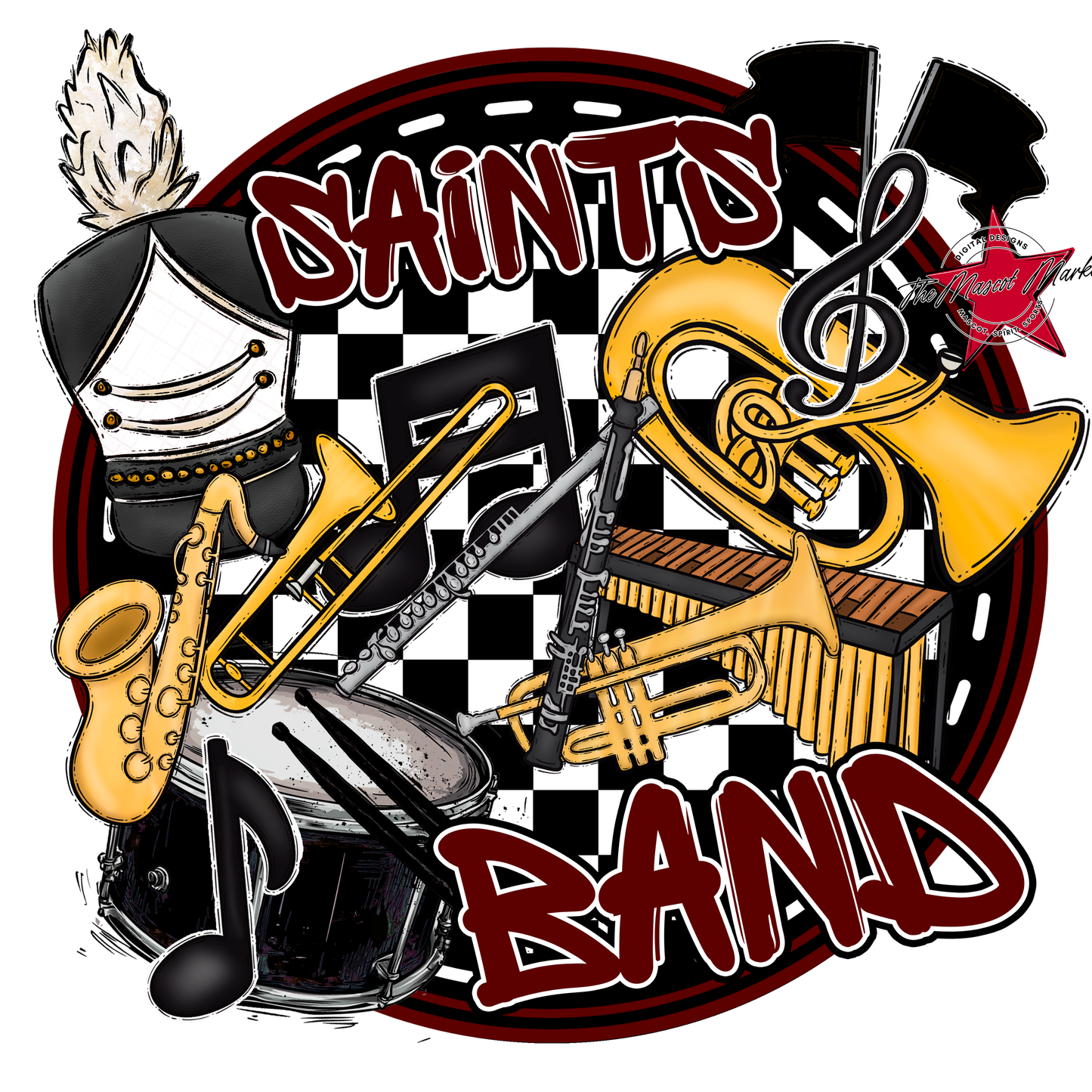 Saints Circle Band Design-Maroon